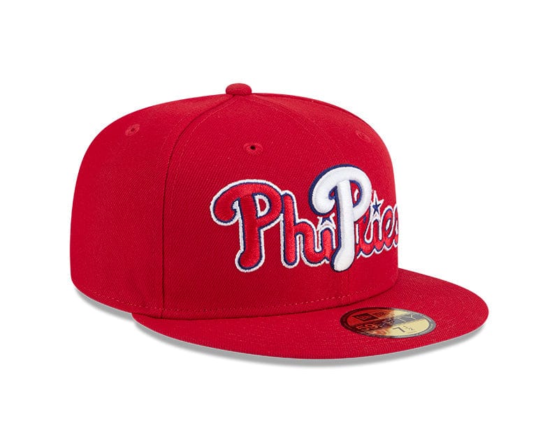 Adult Philadelphia Phillies New Era Red Overlap 59FIFTY Fitted Hat - Men's - Image 4