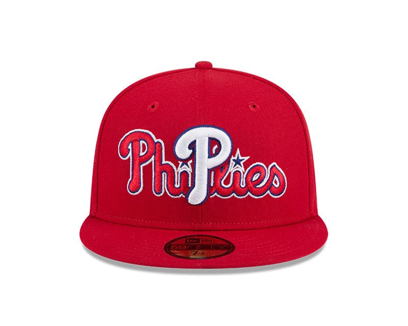 Adult Philadelphia Phillies New Era Red Overlap 59FIFTY Fitted Hat - Men's - Image 5
