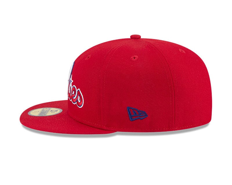 Adult Philadelphia Phillies New Era Red Overlap 59FIFTY Fitted Hat - Men's - Image 6