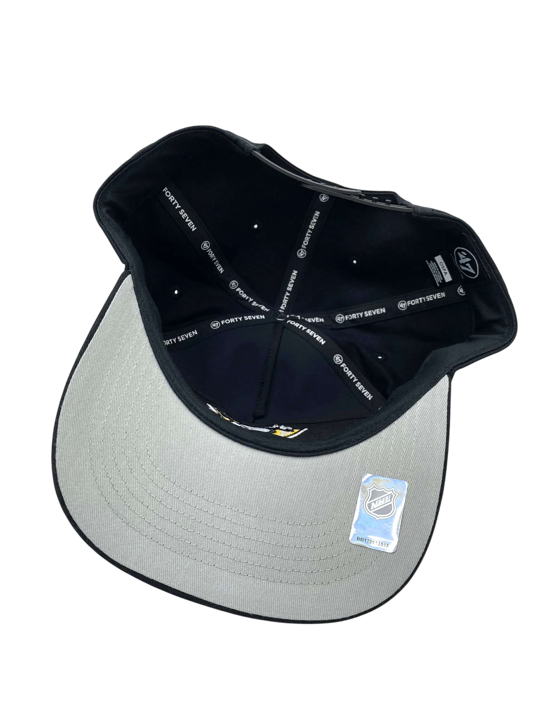 Adult Pittsburgh Penguins '47 Black Team Logo Hitch Adjustable Snapback Hat - Men's - Image 2