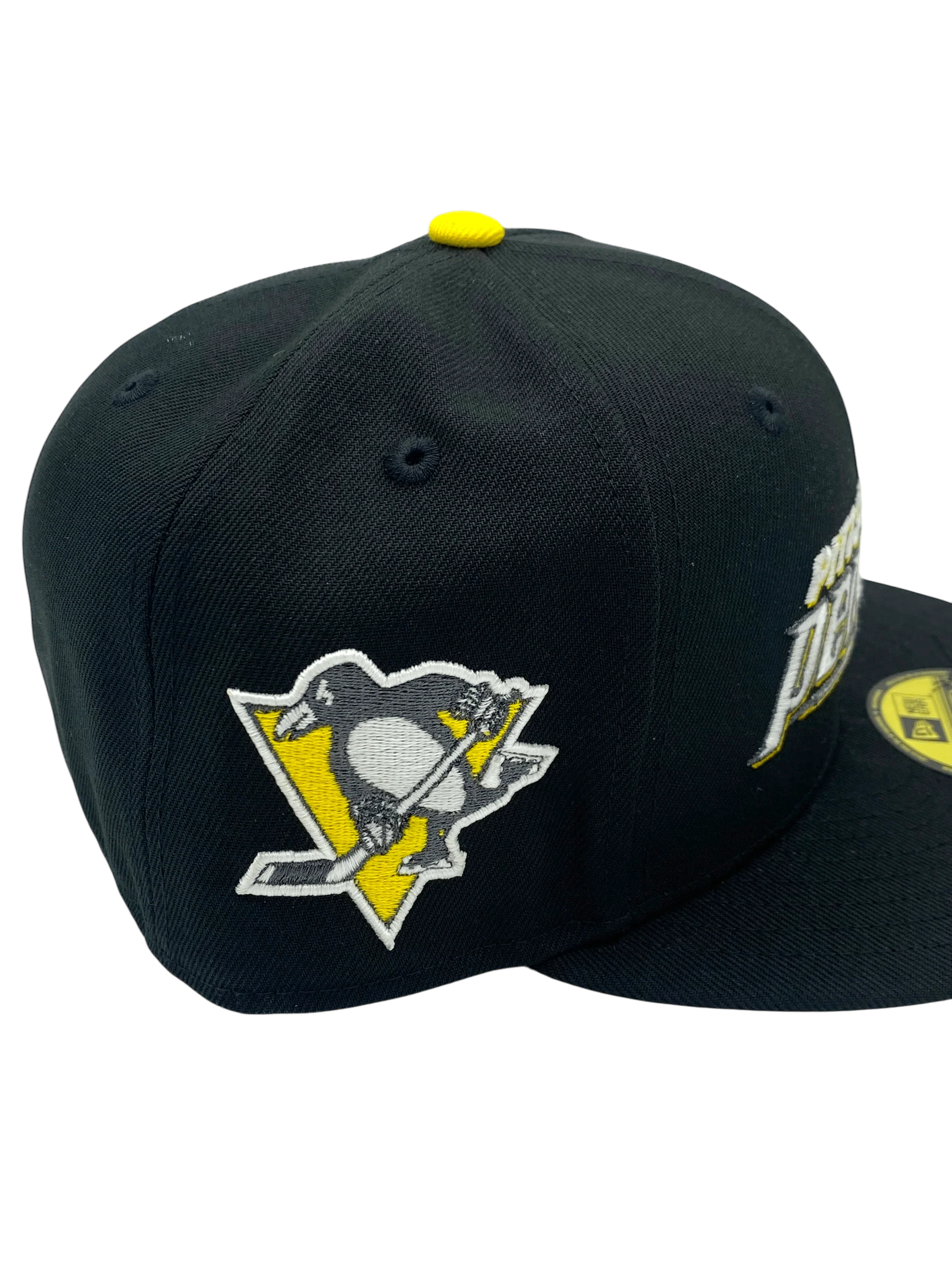 Adult Pittsburgh Penguins New Era Black Script Custom Side Patch 59FIFTY Fitted Hat - Men's - Image 2