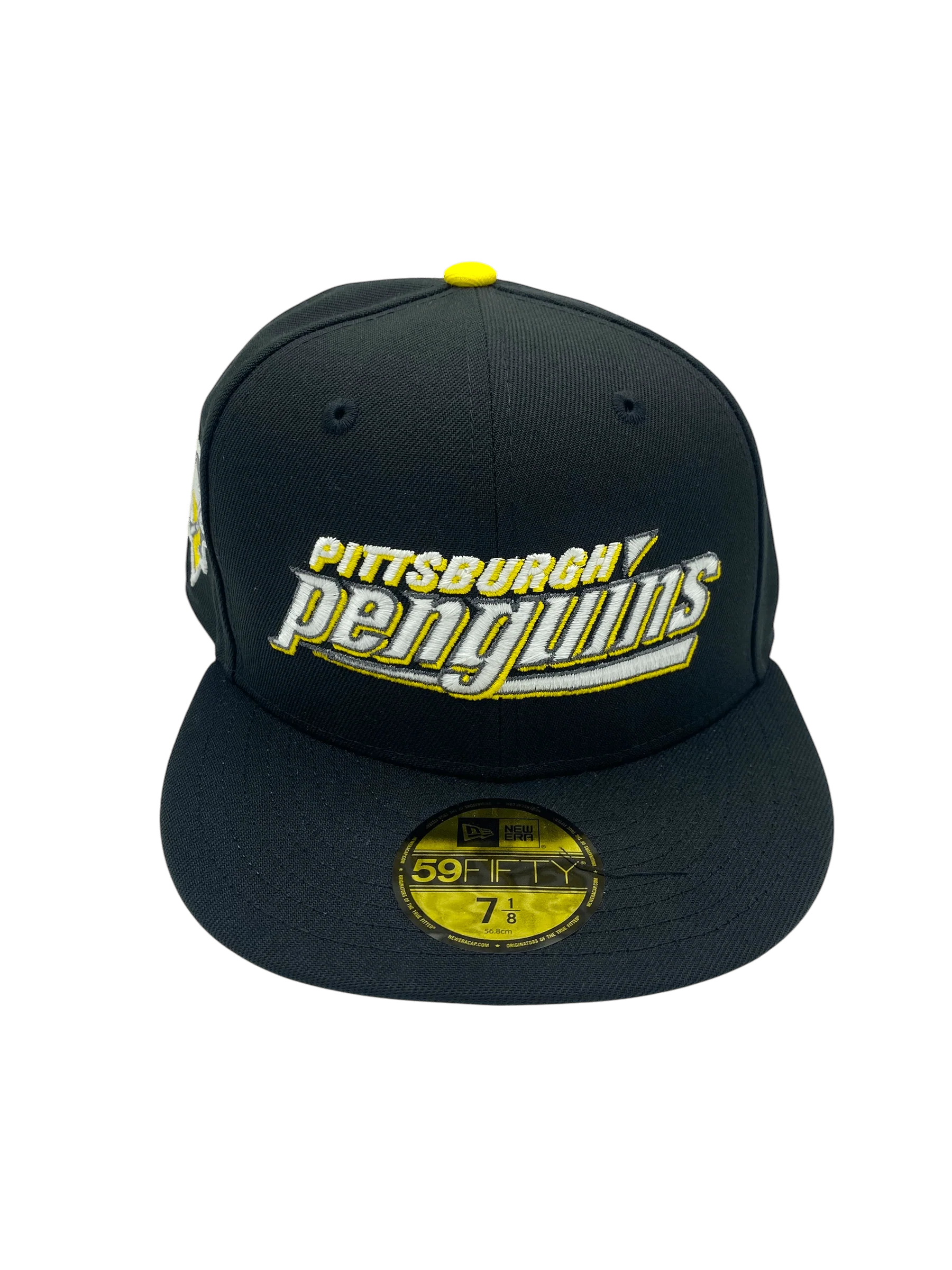 Adult Pittsburgh Penguins New Era Black Script Custom Side Patch 59FIFTY Fitted Hat - Men's - Image 7