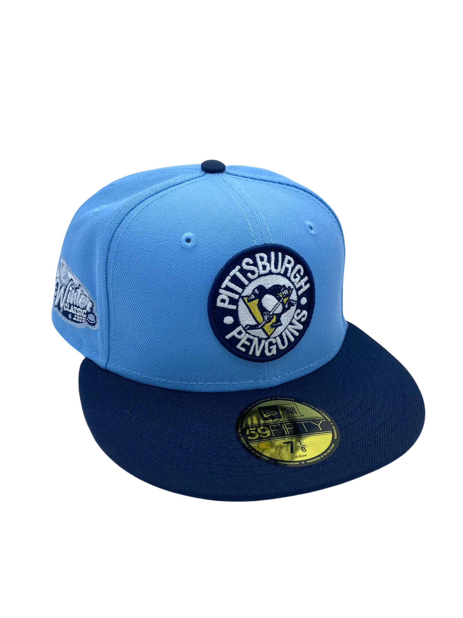 Adult Pittsburgh Penguins New Era Blue Classic Custom Side Patch 59FIFTY Fitted Hat - Men's