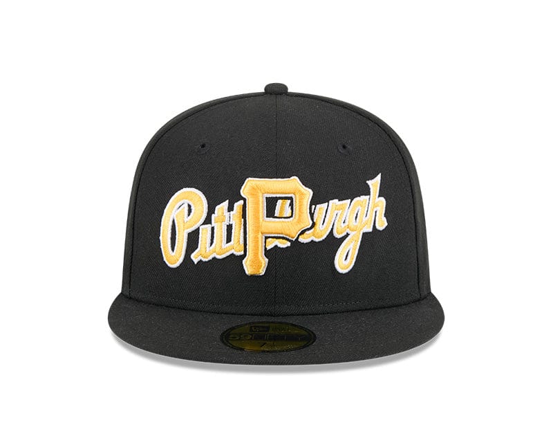 Adult Pittsburgh Pirates New Era Black Overlap 59FIFTY Fitted Hat - Men's - Image 5