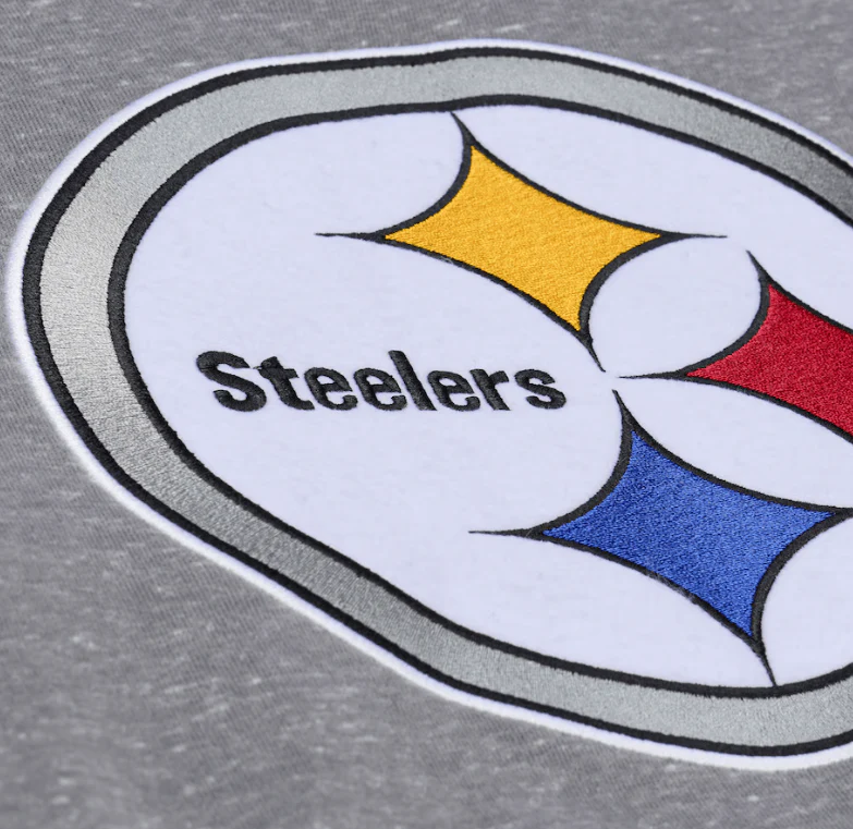 Adult Pittsburgh Steelers Mitchell & Ness Gray Winning Streak Fleece Hooded Sweatshirt - Men's - Image 3