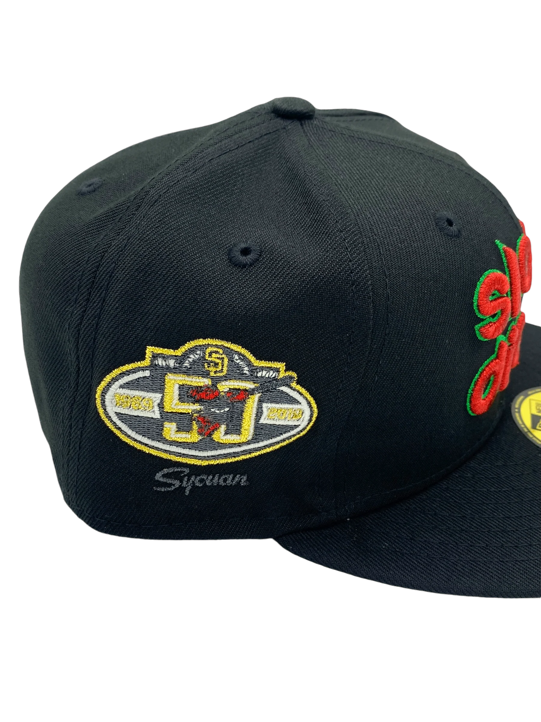 Adult San Diego Padres New Era Black Slam Diego Custom Side Patch 59FIFTY Fitted Hat - Men's - Image 3