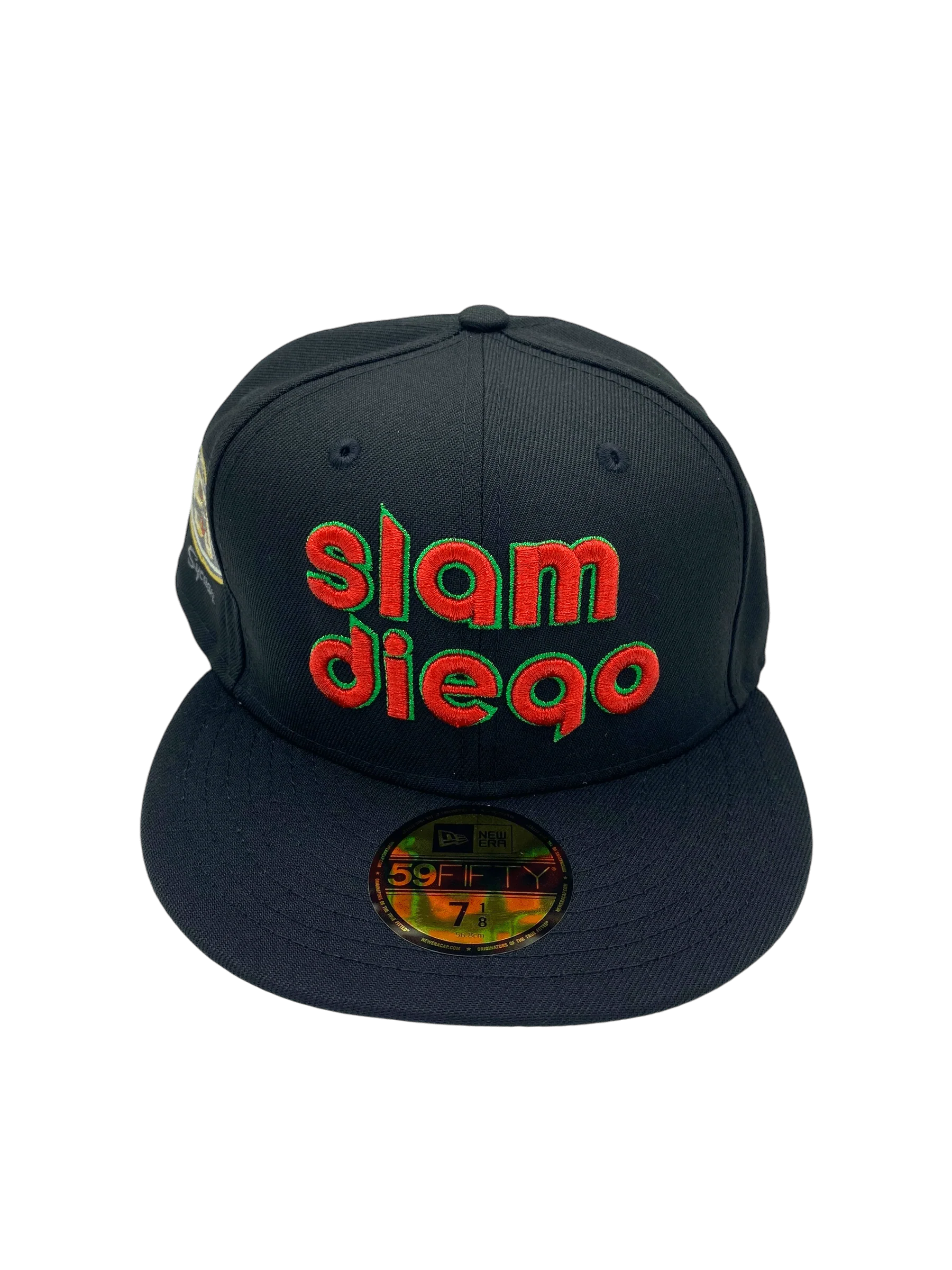 Adult San Diego Padres New Era Black Slam Diego Custom Side Patch 59FIFTY Fitted Hat - Men's - Image 4