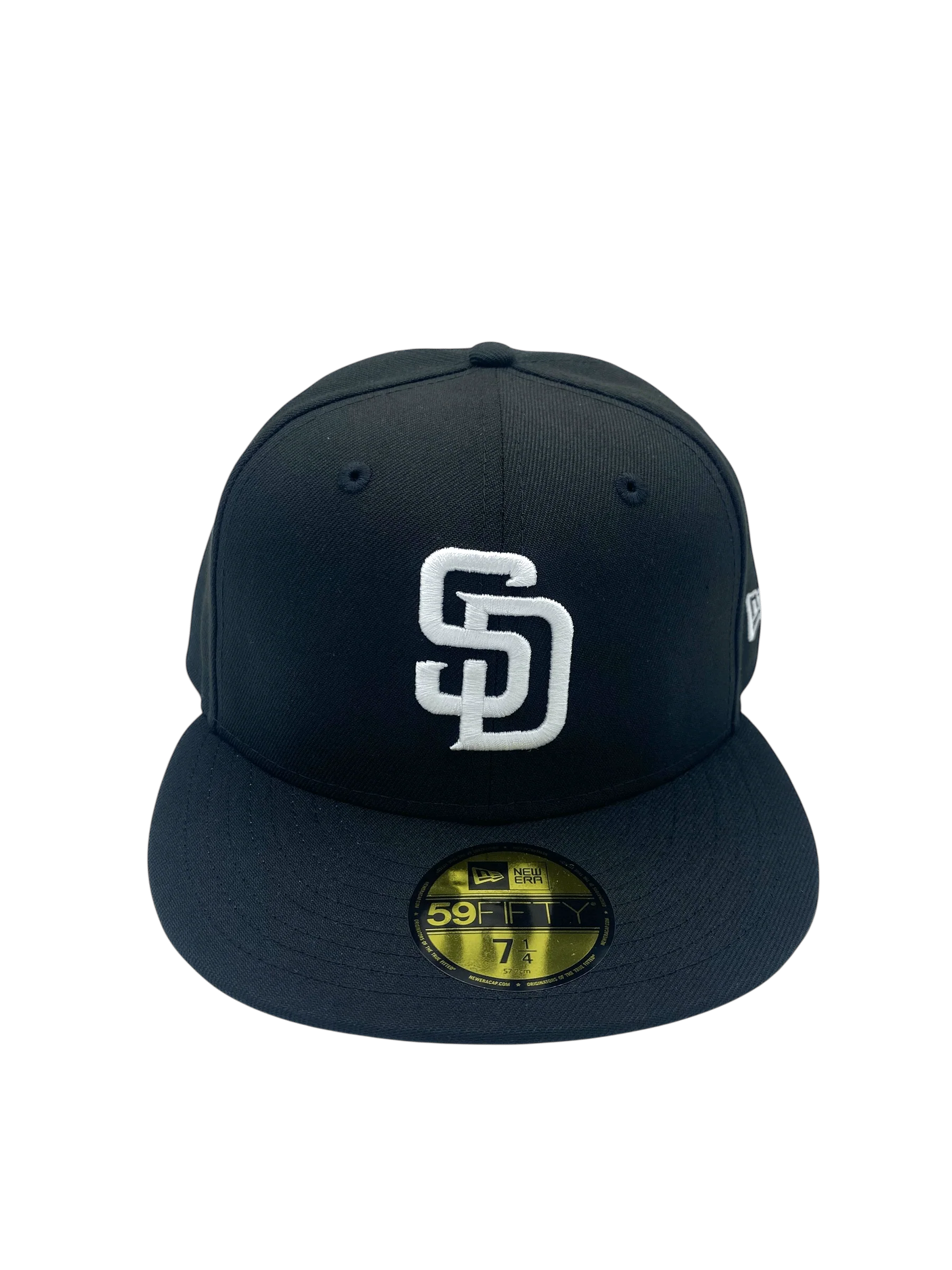 Adult San Diego Padres New Era Black/White Basic 59FIFTY Fitted Hat - Men's - Image 3
