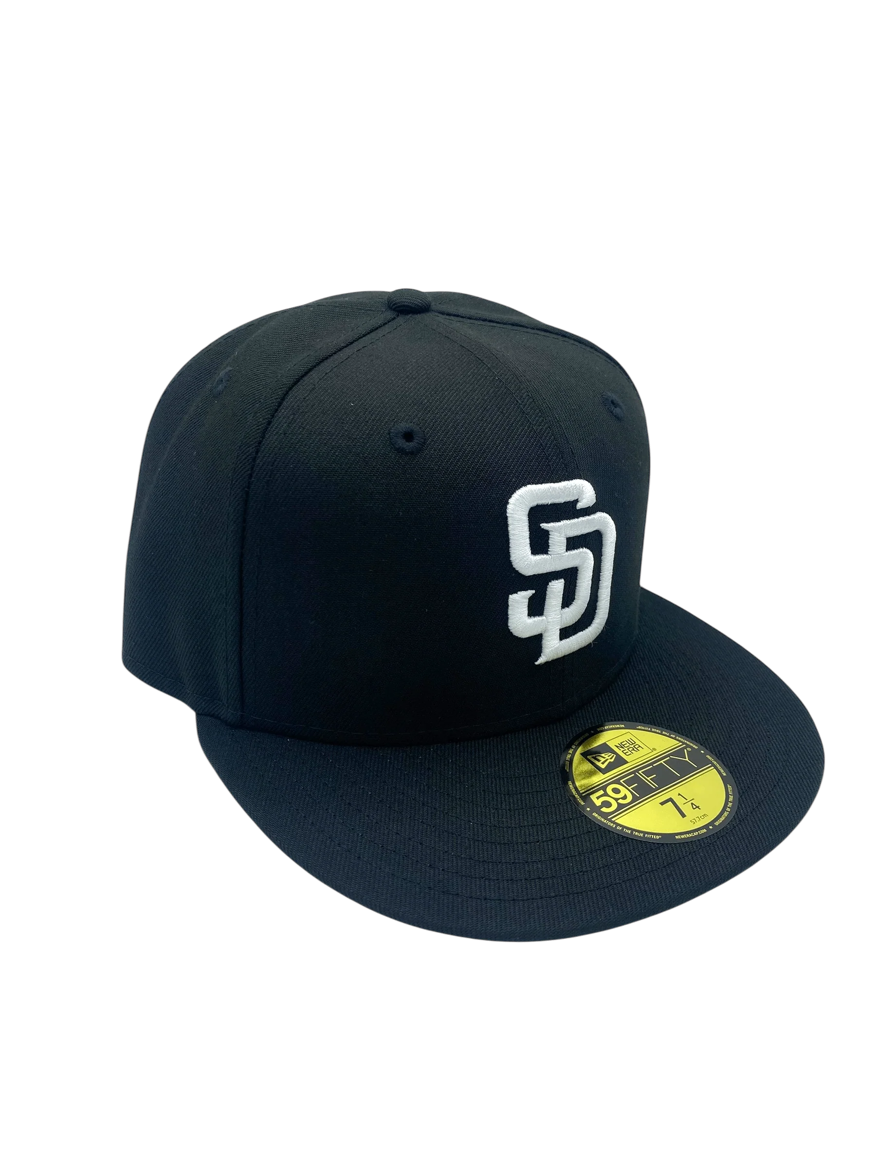 Adult San Diego Padres New Era Black/White Basic 59FIFTY Fitted Hat - Men's - Image 4