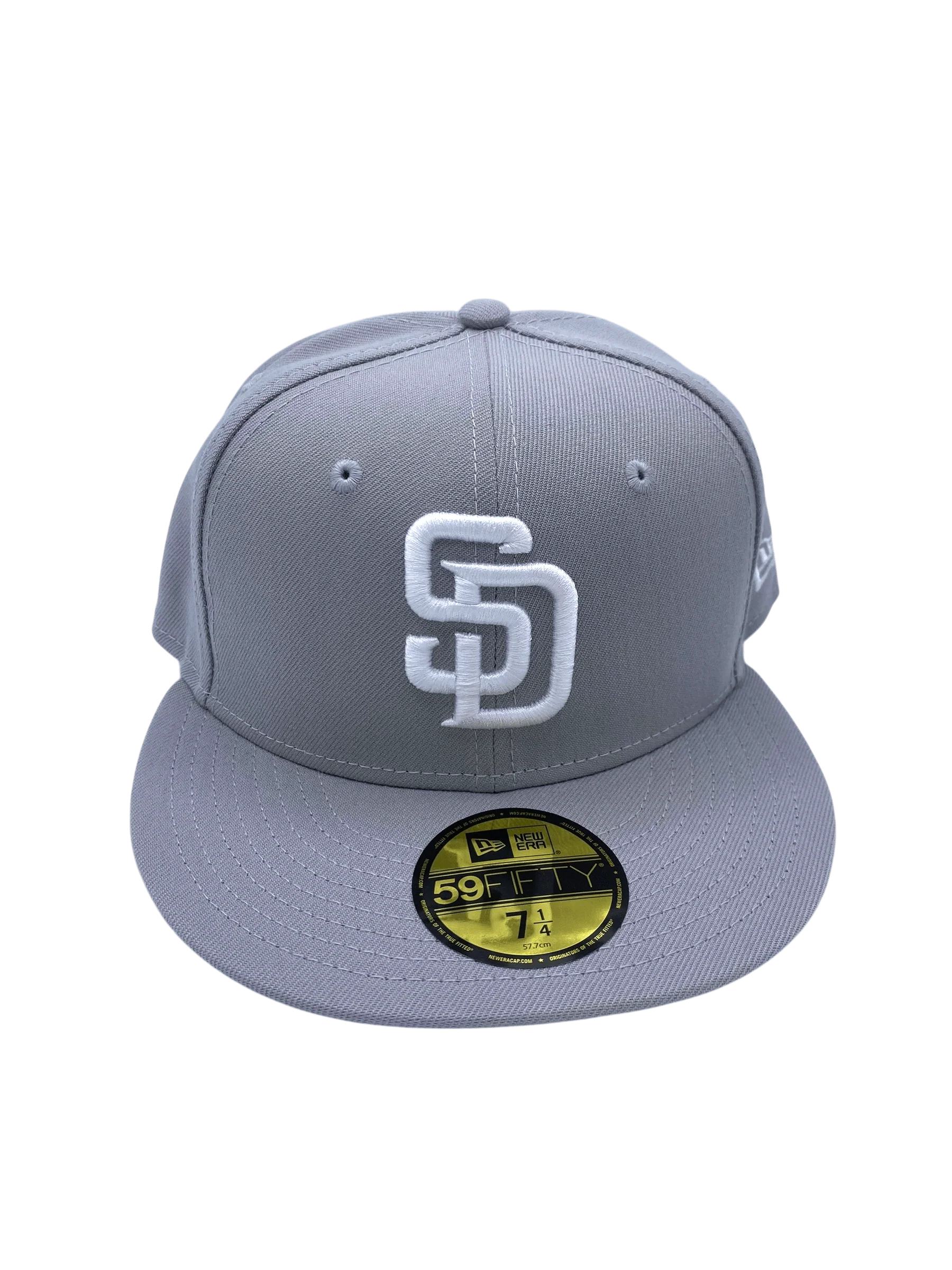 Adult San Diego Padres New Era Gray/White Basic 59FIFTY Fitted Hat - Men's - Image 3