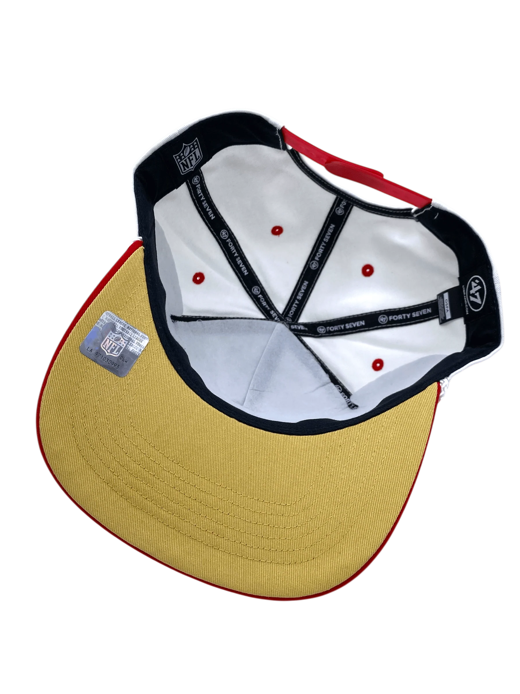 Adult San Francisco 49ers '47 White/Red Roscoe 2 Tone Hitch Adjustable Snapback Hat - Men's - Image 2