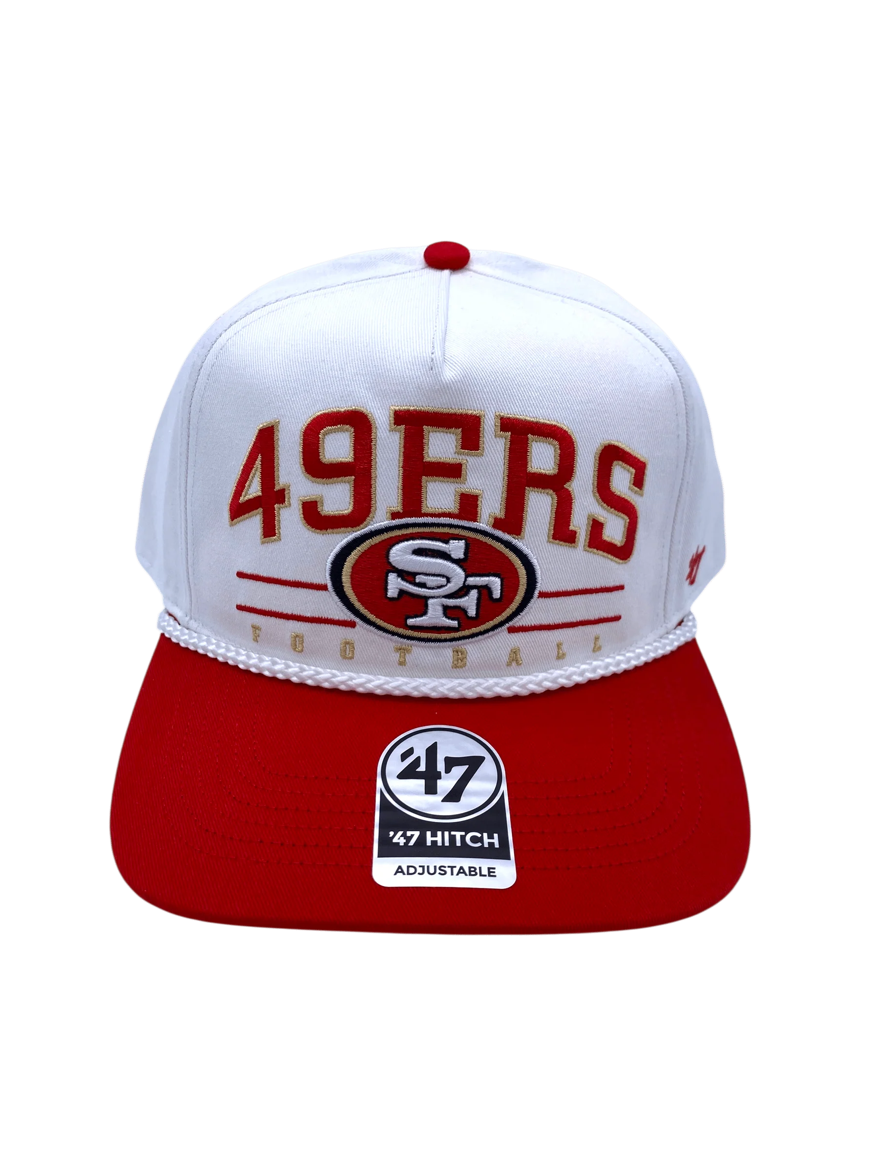 Adult San Francisco 49ers '47 White/Red Roscoe 2 Tone Hitch Adjustable Snapback Hat - Men's - Image 4