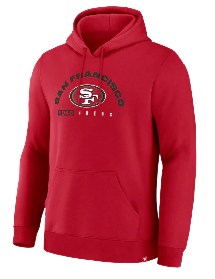 Adult San Francisco 49ers Fanatics Red Delay of Game Legacy Hooded Sweatshirt - Men's