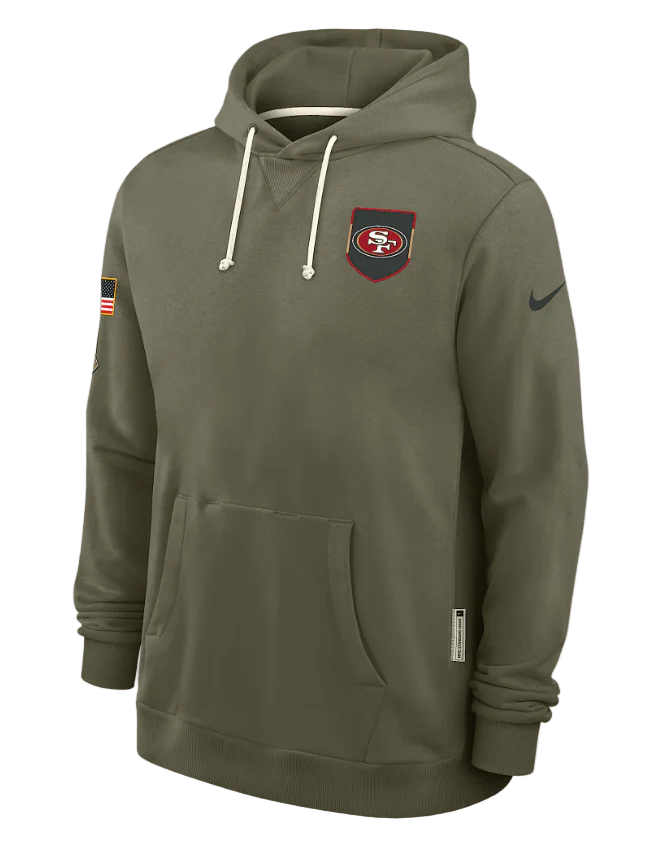 Adult San Francisco 49ers Nike Olive 2025 Salute to Service Sideline Hooded Sweatshirt - Men's - Image 2