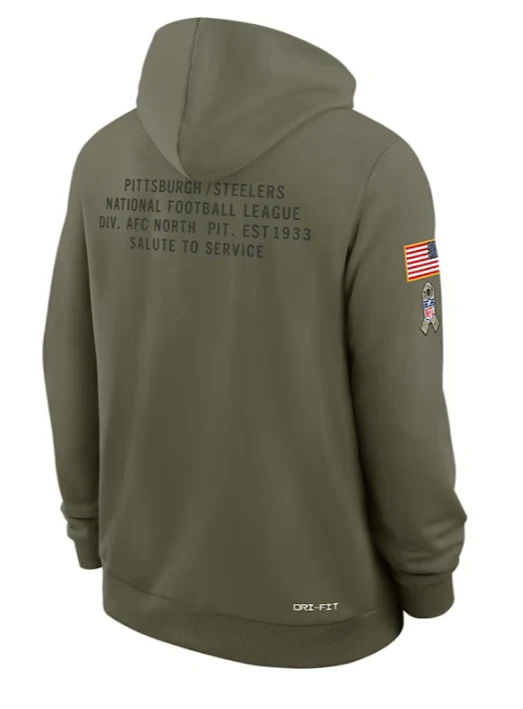 Adult San Francisco 49ers Nike Olive 2025 Salute to Service Sideline Hooded Sweatshirt - Men's - Image 3