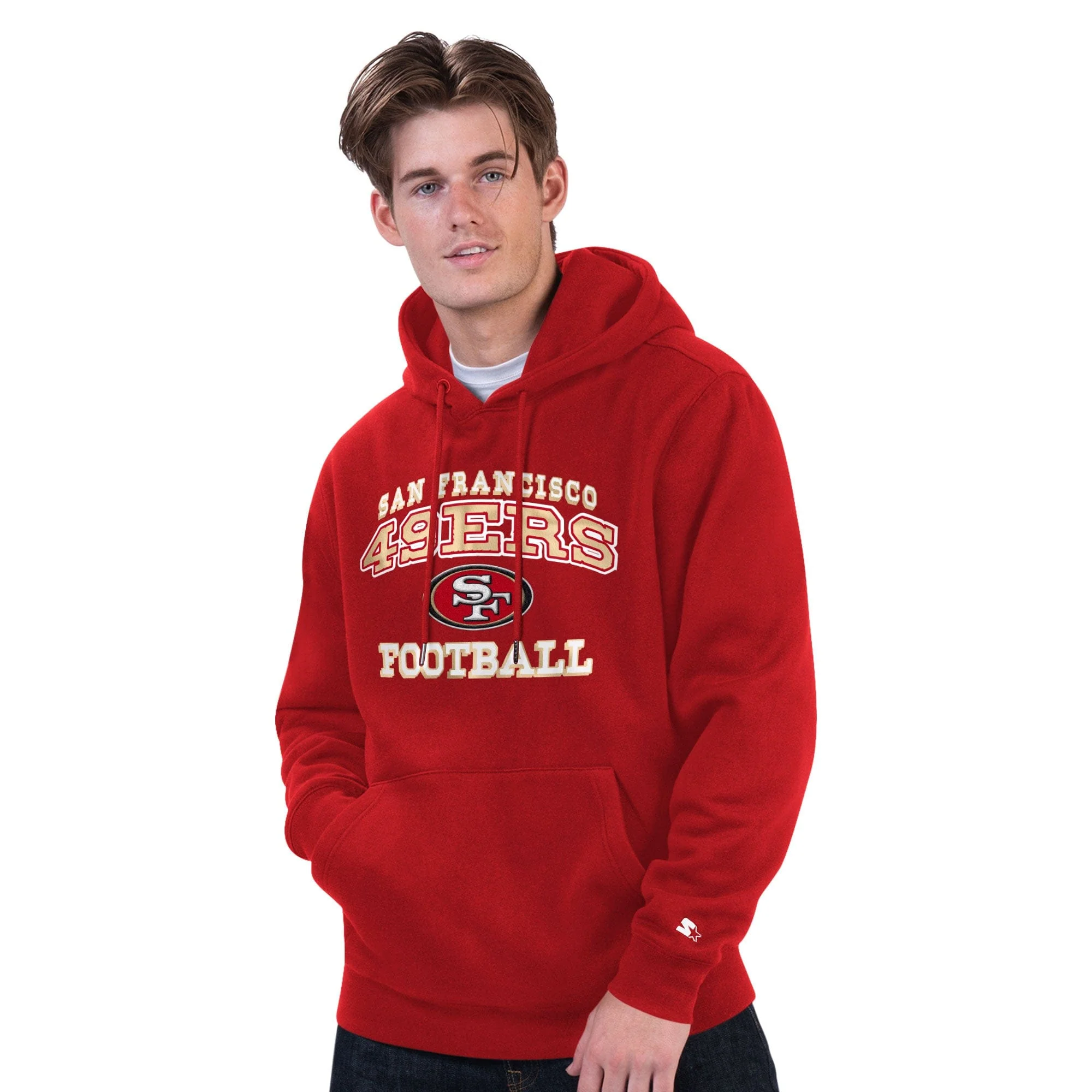 Adult San Francisco 49ers Red 2025 Starter Hooded Sweatshirt - Men's