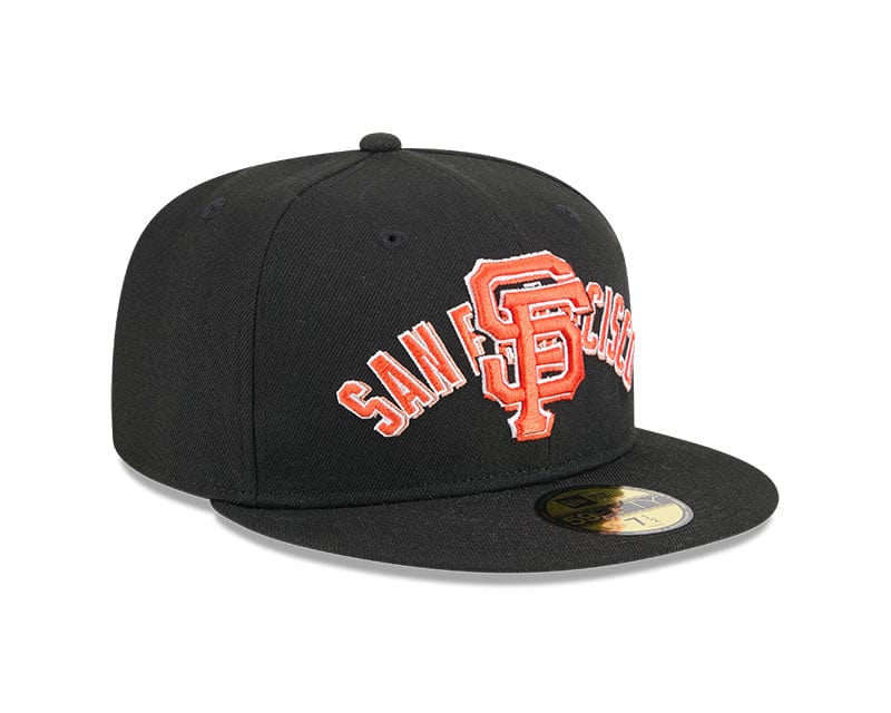 Adult San Francisco Giants New Era Black Overlap 59FIFTY Fitted Hat - Men's - Image 4