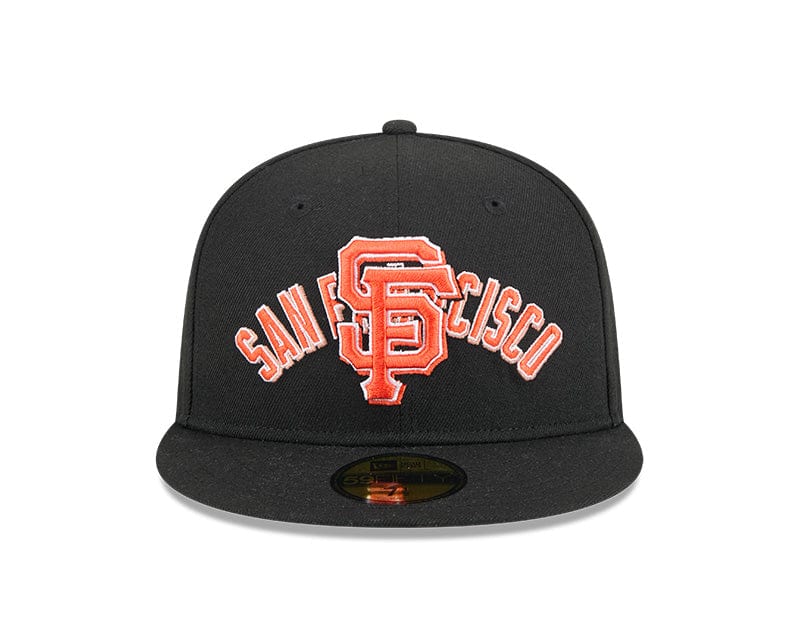 Adult San Francisco Giants New Era Black Overlap 59FIFTY Fitted Hat - Men's - Image 5