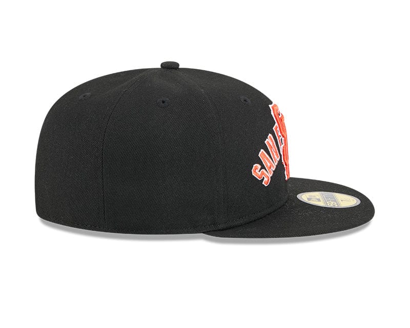 Adult San Francisco Giants New Era Black Overlap 59FIFTY Fitted Hat - Men's - Image 7