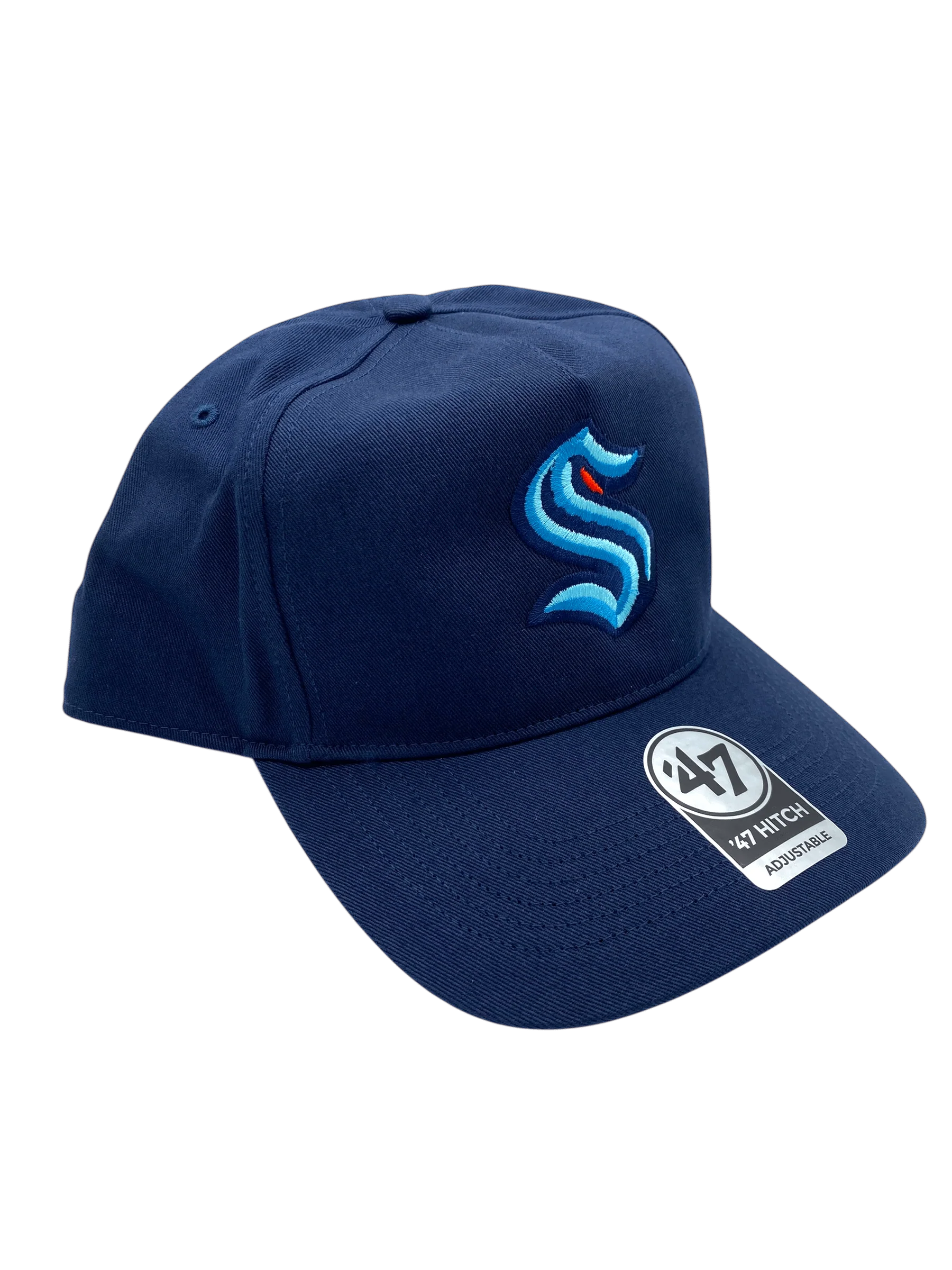 Adult Seattle Kraken '47 Navy Team Logo Hitch Adjustable Snapback Hat - Men's - Image 3