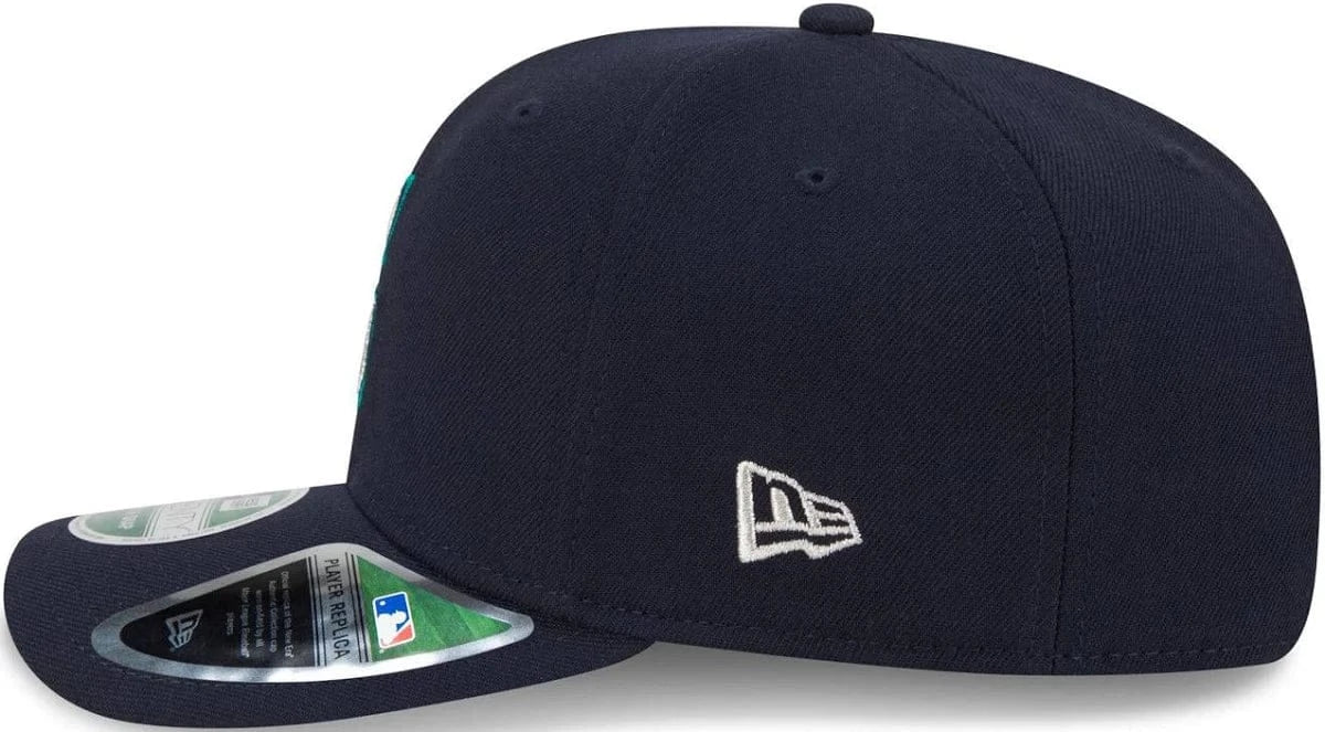 Adult Seattle Mariners New Era Navy Replica Team Logo 9SEVENTY Stretch-Snapback Hat - Men's - Image 4