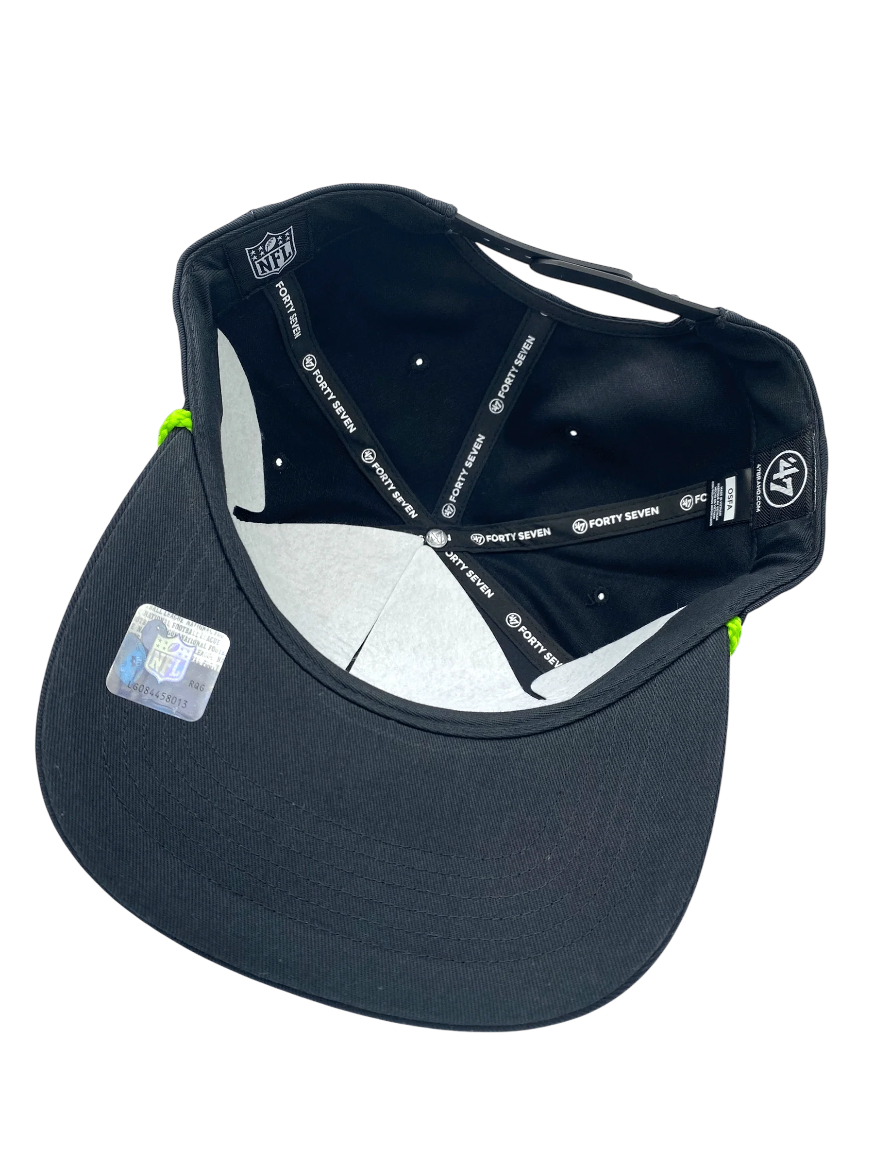 Adult Seattle Seahawks '47 Black Team Logo Rope Hitch Adjustable Snapback Hat - Men's - Image 2