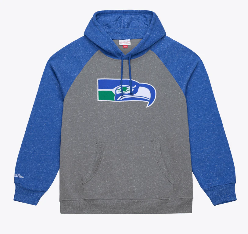 Adult Seattle Seahawks Mitchell & Ness Gray Winning Streak Fleece Hooded Sweatshirt - Men's