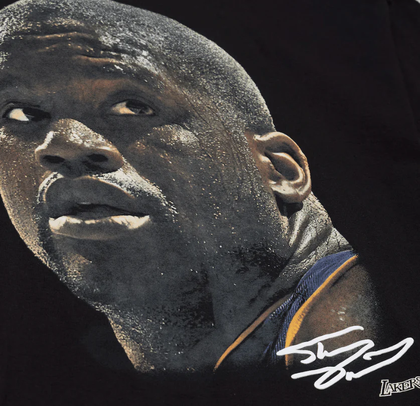 Adult Shaquille O'Neal Los Angeles Lakers Mitchell & Ness Black Real NBA Big Face T-Shirt - Men's - Image 3