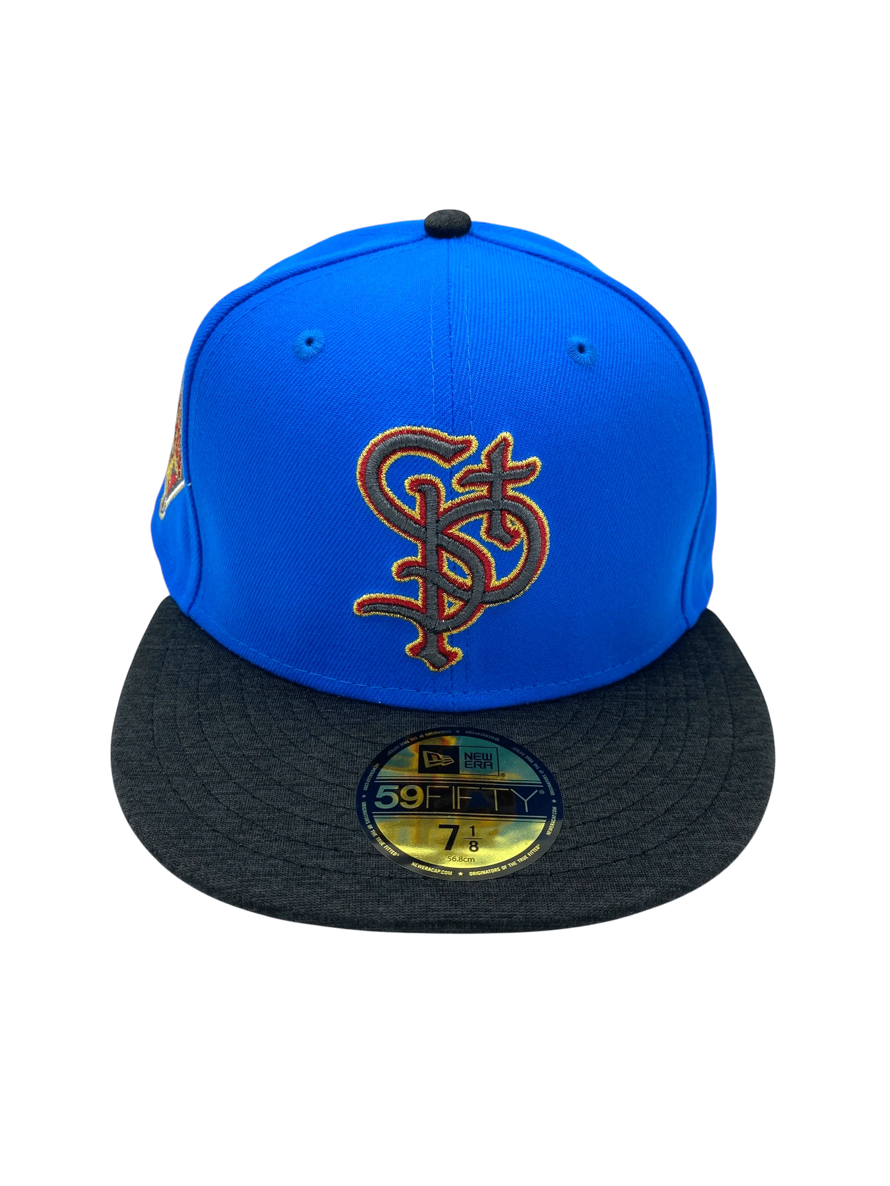 Adult St. Paul Saints New Era Blue/Heathered Black Shadow Tech Custom Side Patch 59FIFTY Fitted Hat - Men's - Image 4