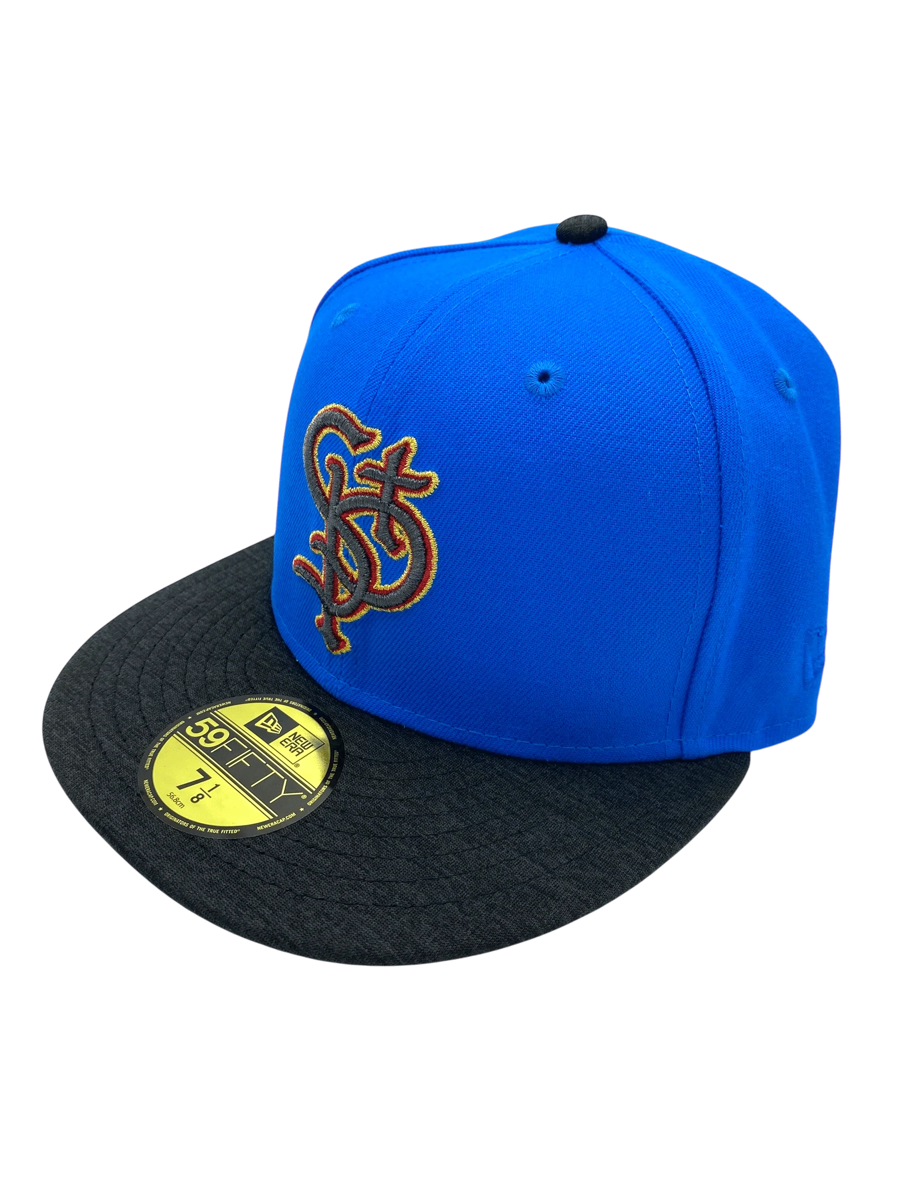 Adult St. Paul Saints New Era Blue/Heathered Black Shadow Tech Custom Side Patch 59FIFTY Fitted Hat - Men's - Image 5
