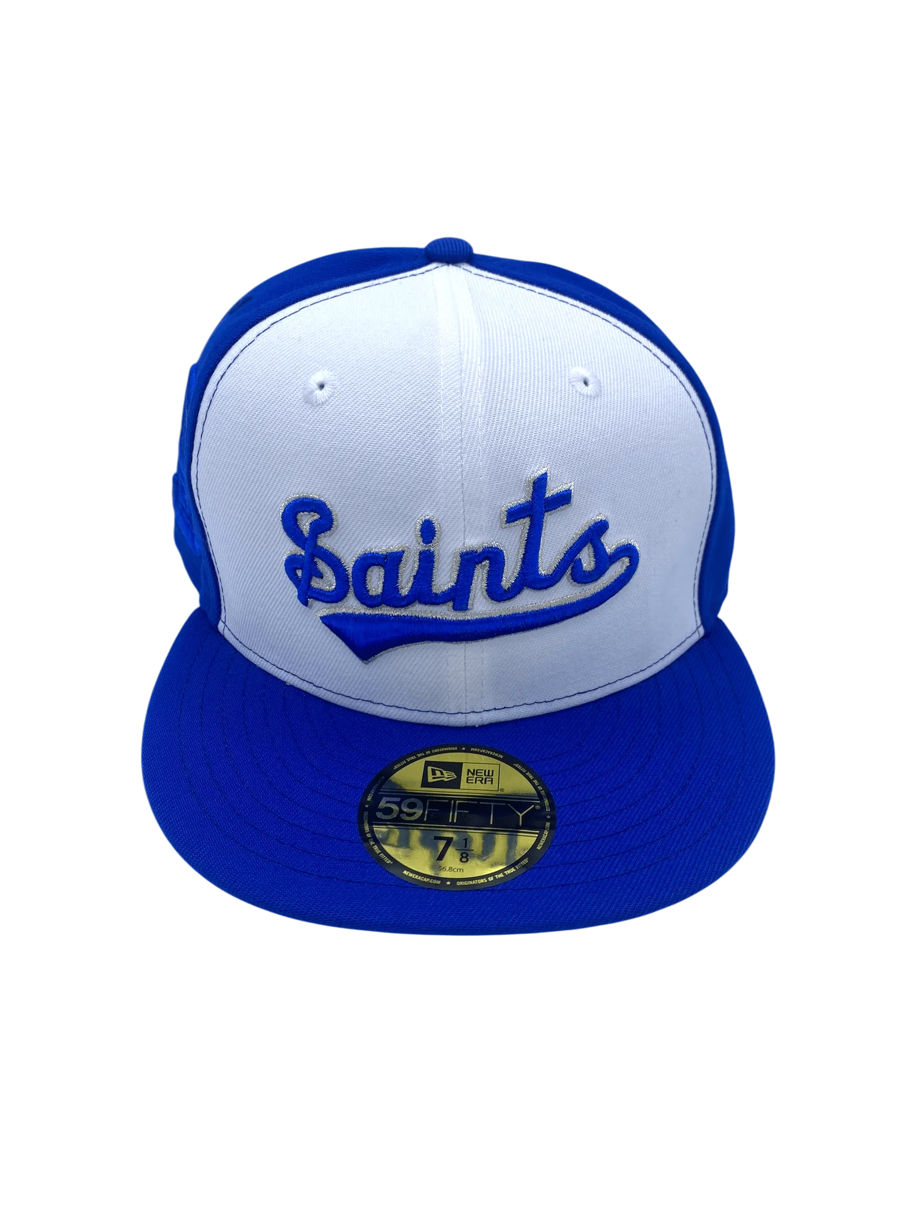 Adult St. Paul Saints New Era Blue/White Classic Script Custom Side Patch 59FIFTY Fitted Hat - Men's - Image 4