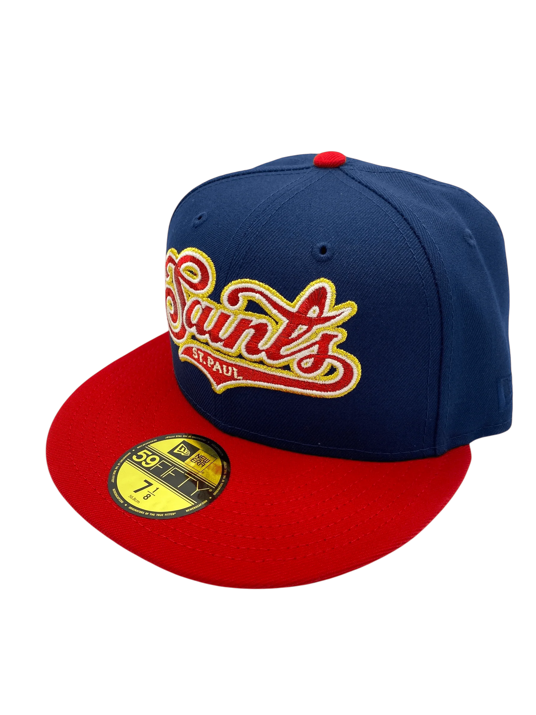 Adult St. Paul Saints New Era Navy/Red Script Custom Side Patch 59FIFTY Fitted Hat - Men's - Image 6