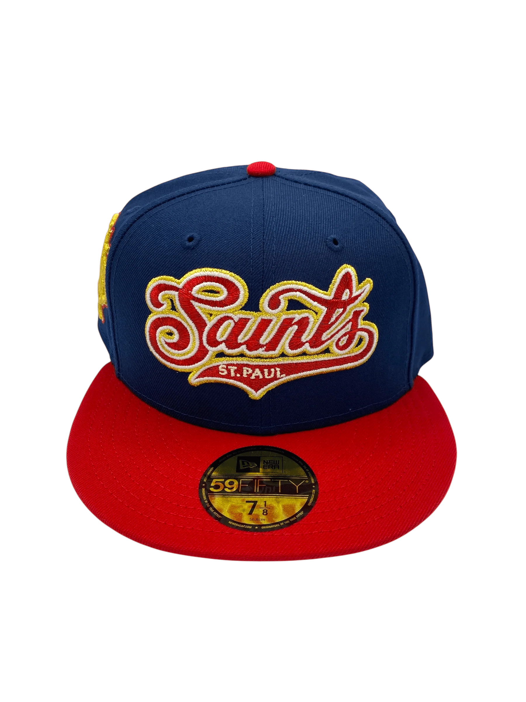 Adult St. Paul Saints New Era Navy/Red Script Custom Side Patch 59FIFTY Fitted Hat - Men's - Image 7