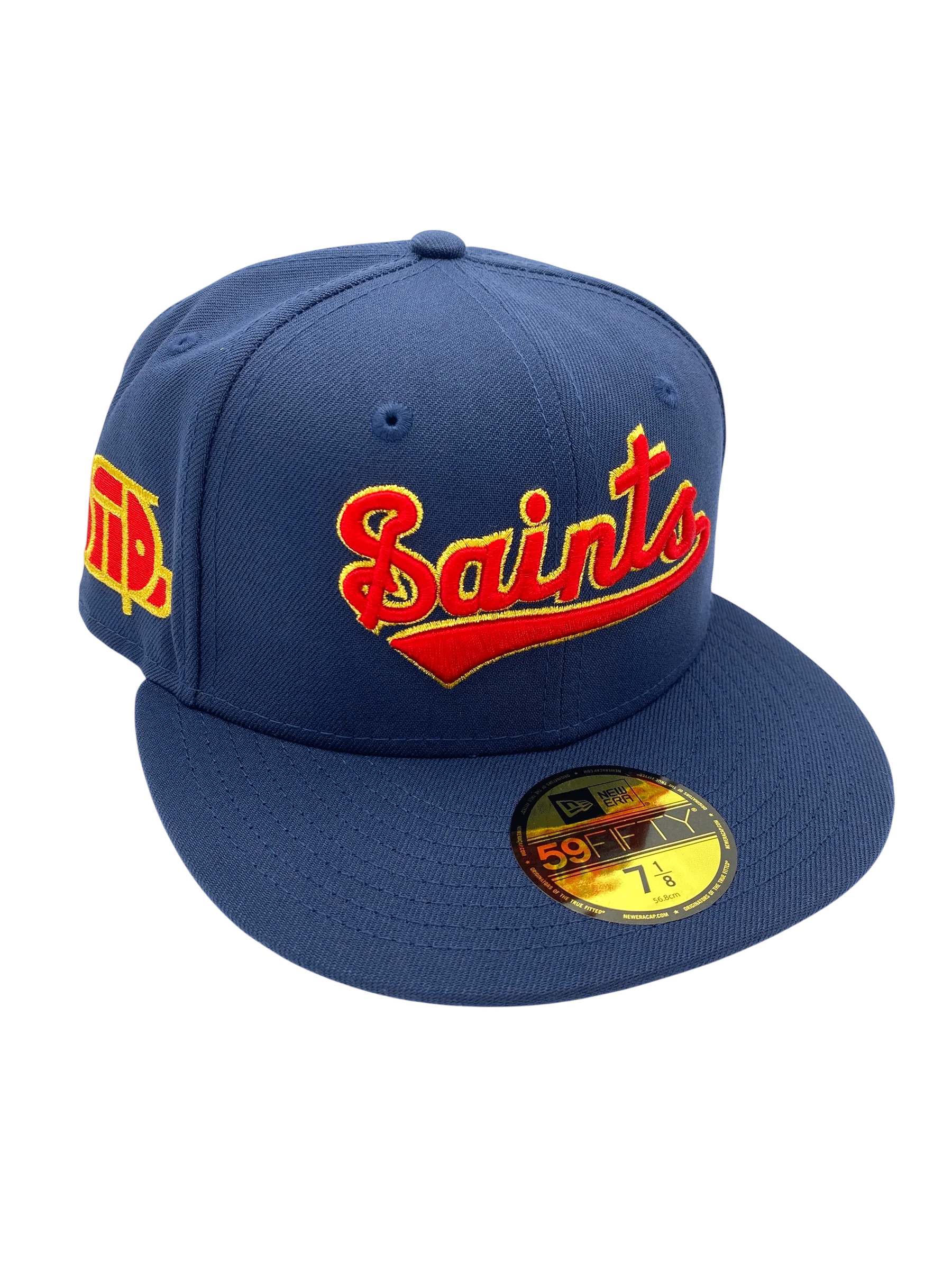Adult St. Paul Saints New Era Navy Script Road to the Bigs Custom Side Patch 59FIFTY Fitted Hat - Men's
