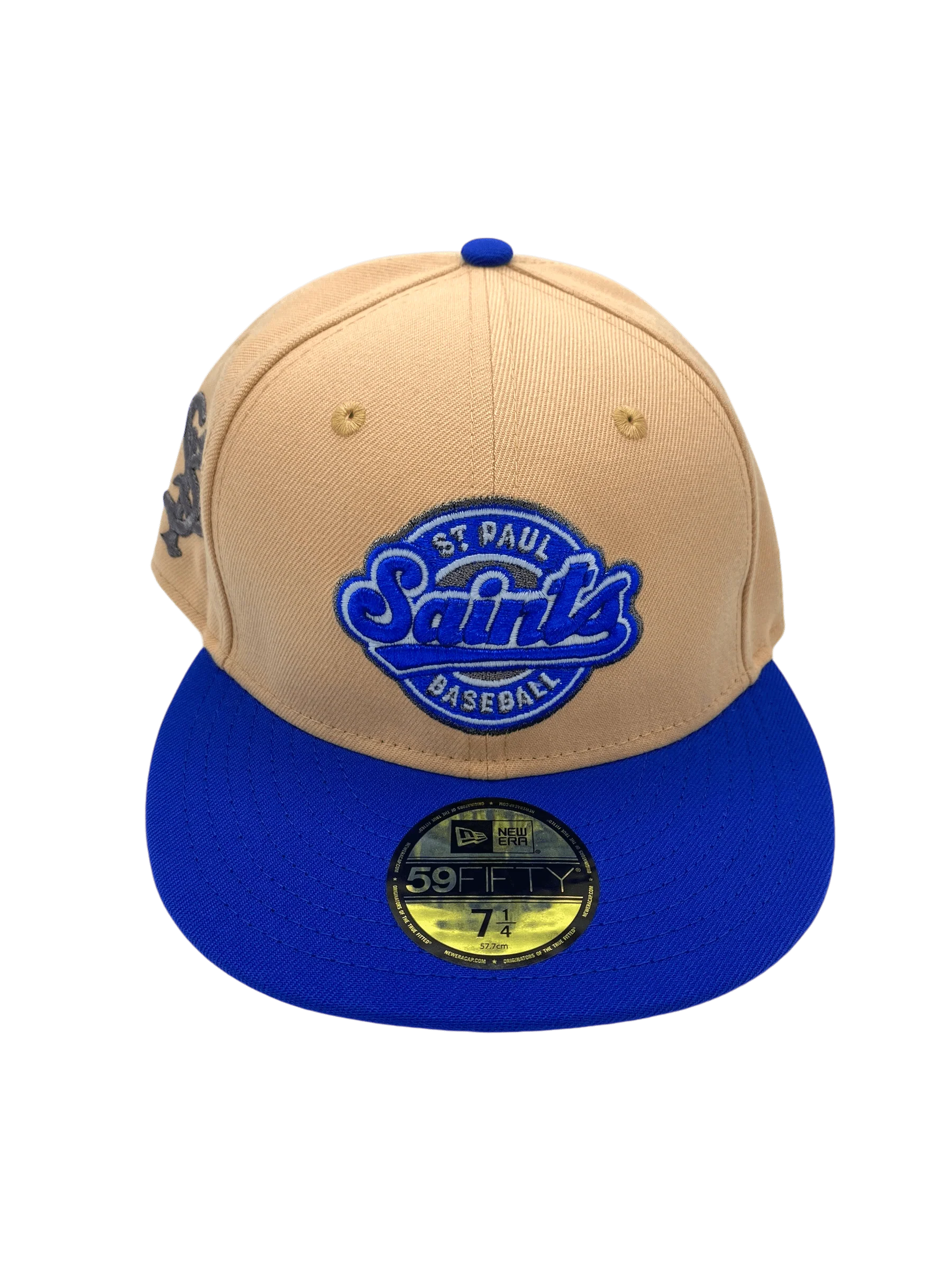 Adult St. Paul Saints New Era Tan/Blue Custom Side Patch 59FIFTY Fitted Hat - Men's - Image 4