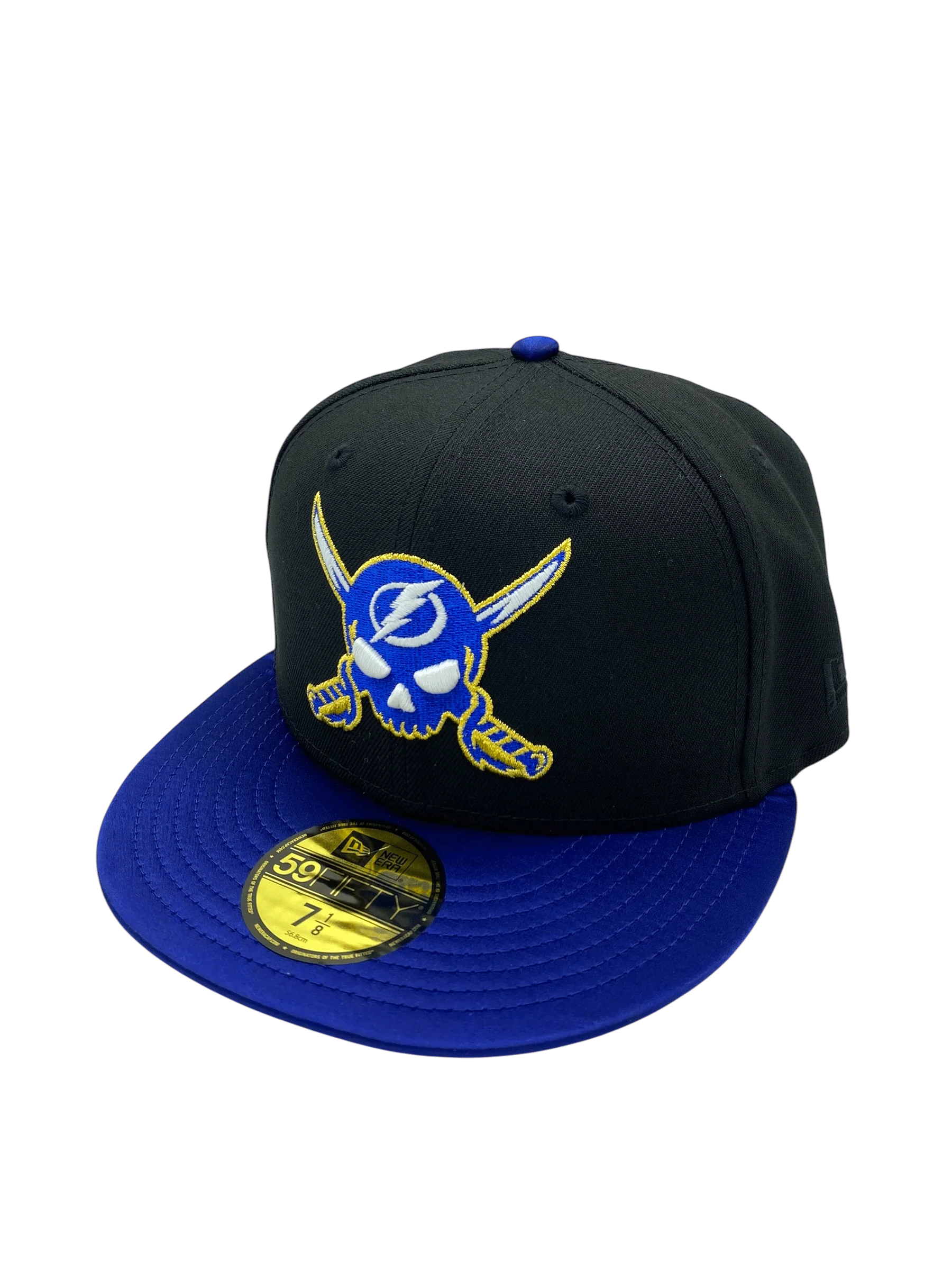 Adult Tampa Bay Lightning New Era Black/Blue Skull Custom Side Patch 59FIFTY Fitted Hat - Men's - Image 6