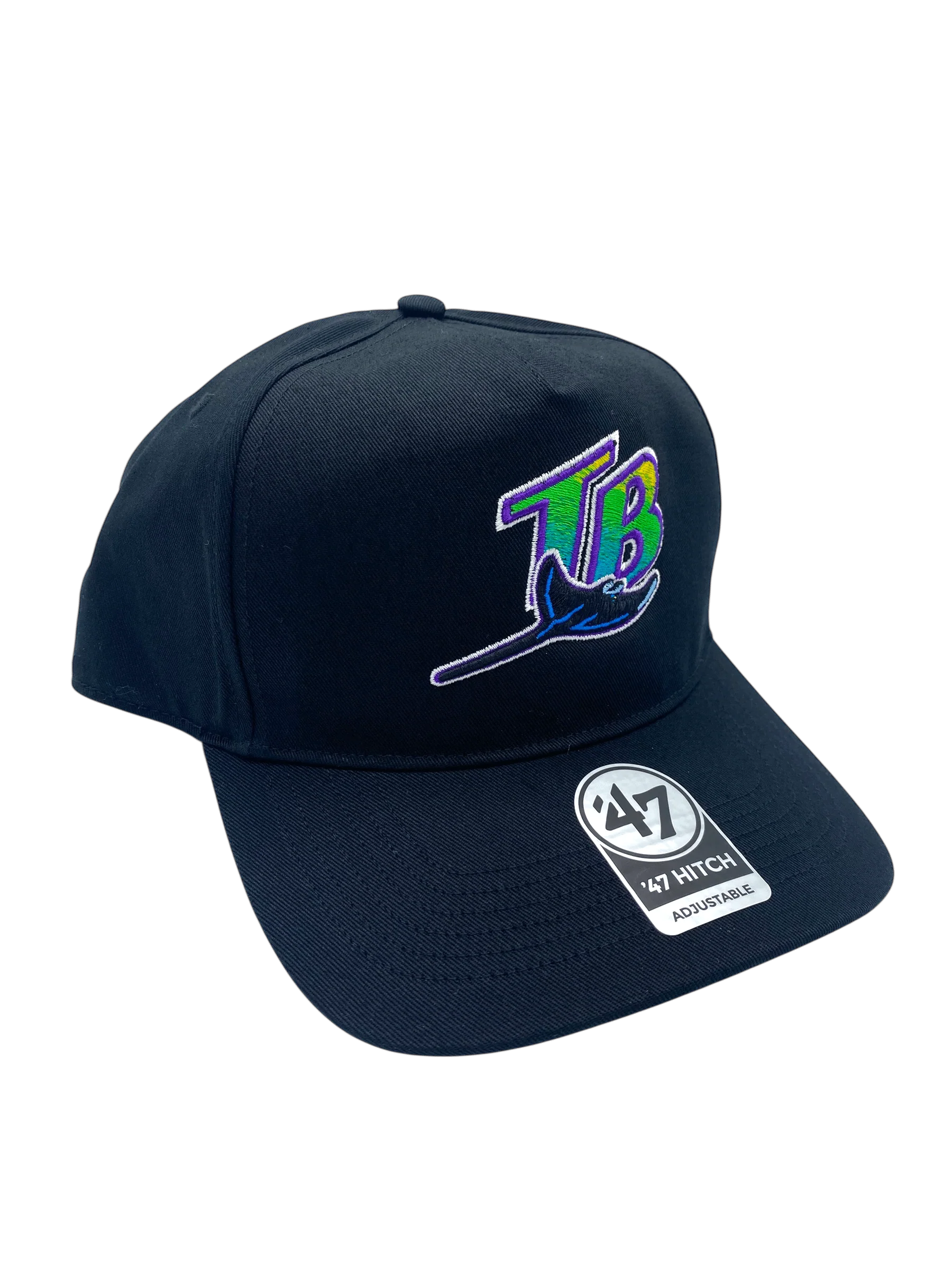 Adult Tampa Bay Rays '47 Black Cooperstown Team Logo Hitch Adjustable Snapback Hat - Men's - Image 4