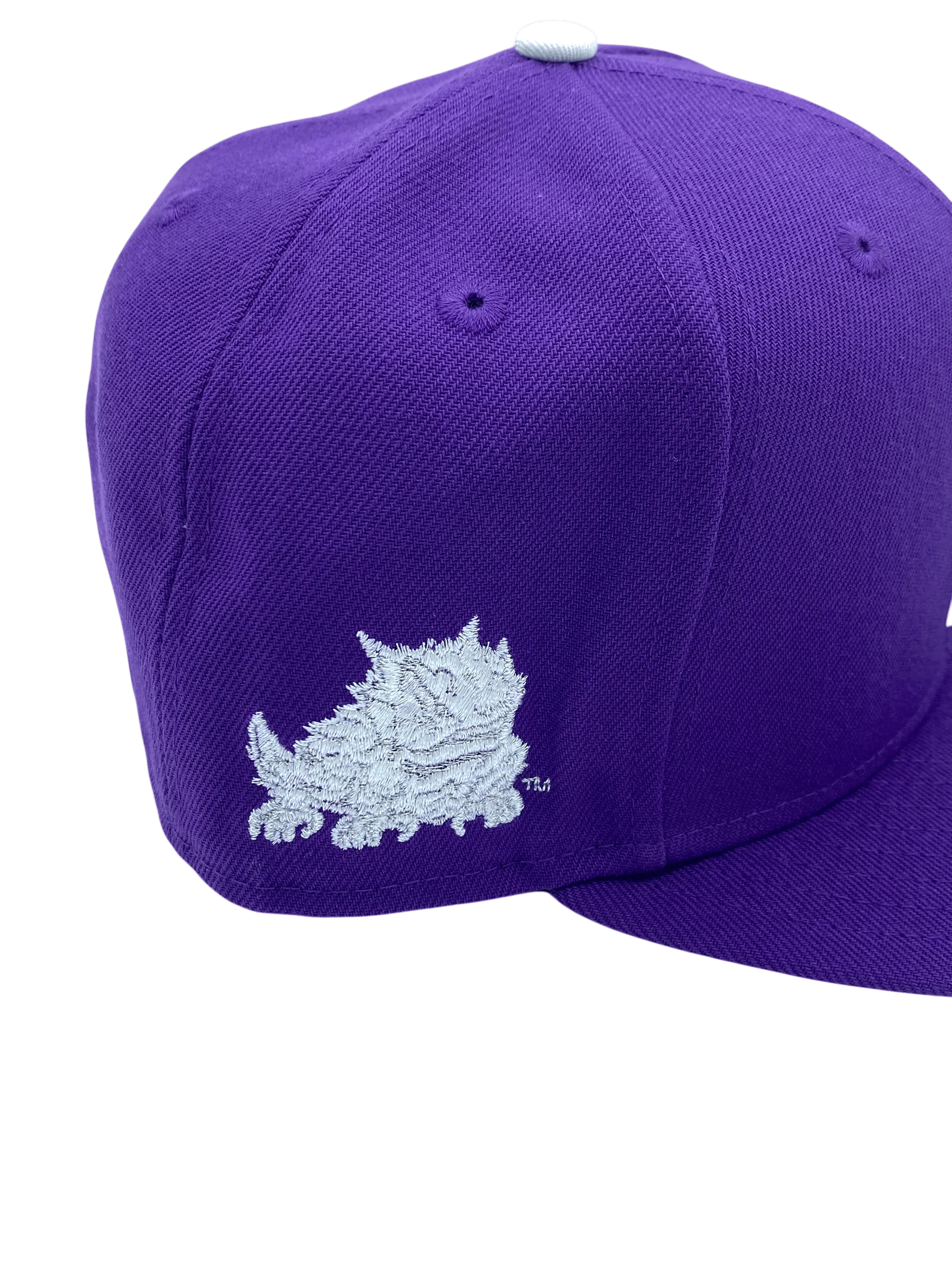 Adult TCU Horned Frogs New Era Purple Horns Up Custom Side Patch 59FIFTY Fitted Hat - Men's - Image 2