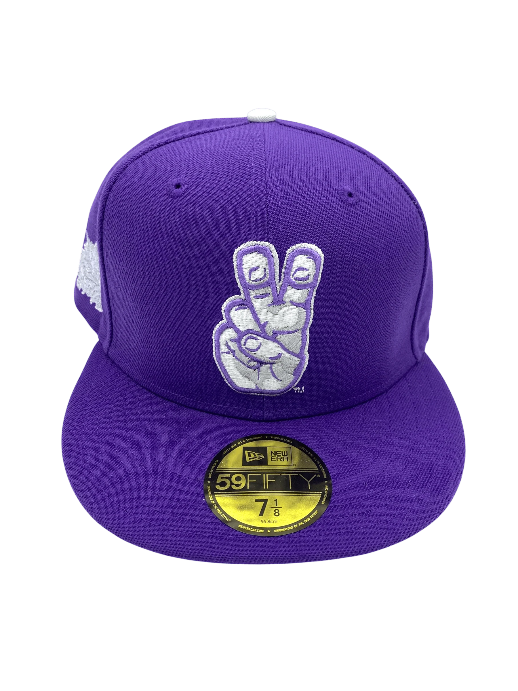 Adult TCU Horned Frogs New Era Purple Horns Up Custom Side Patch 59FIFTY Fitted Hat - Men's - Image 5