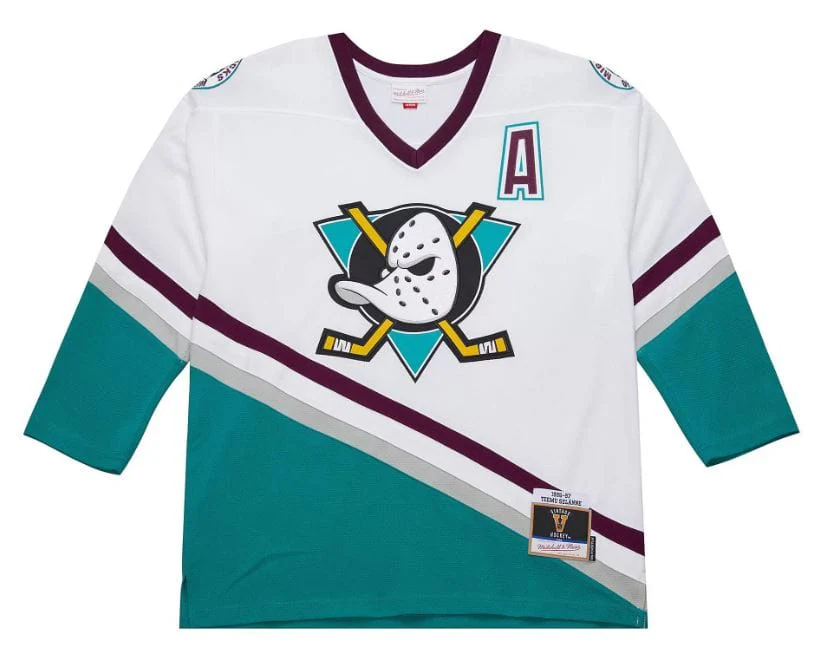 Adult Temmu Selanne Mighty Ducks of Anaheim Mitchell & Ness 1996-97 White Power Play Jersey - Men's - Image 2