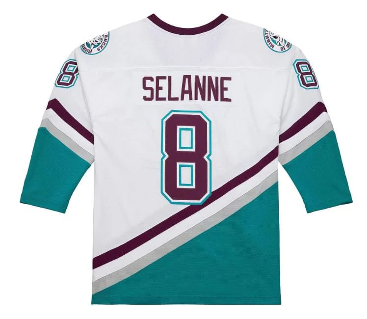 Adult Temmu Selanne Mighty Ducks of Anaheim Mitchell & Ness 1996-97 White Power Play Jersey - Men's - Image 3