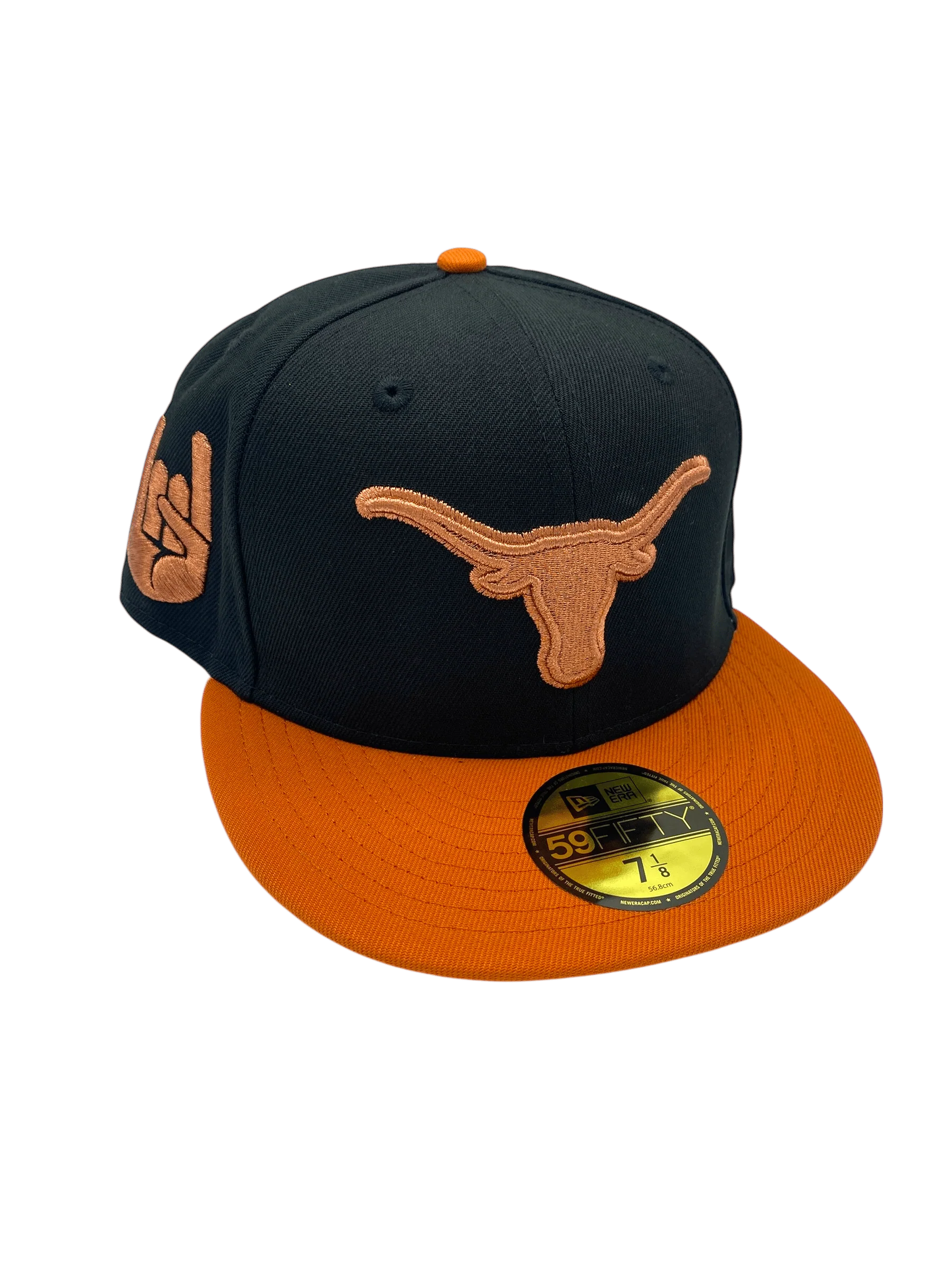 Adult Texas Longhorns New Era Black Hook Em Custom Side Patch 59FIFTY Fitted Hat - Men's