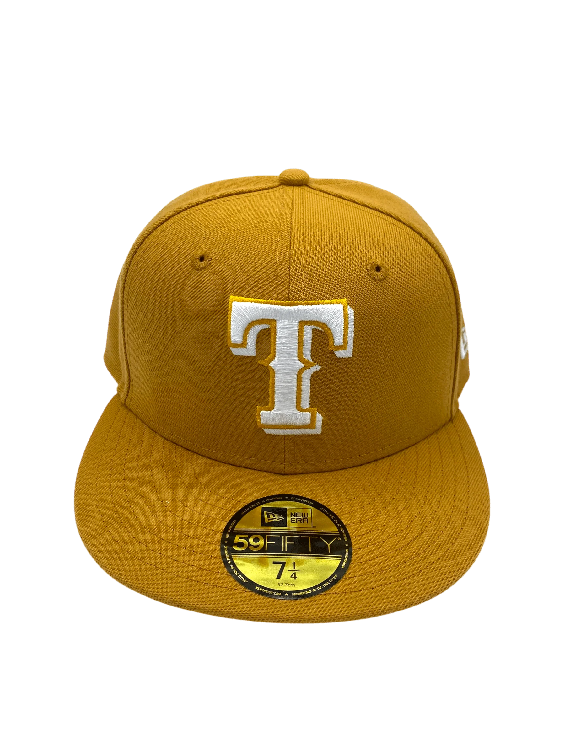 Adult Texas Rangers New Era Tan/White Basic 59FIFTY Fitted Hat - Men's - Image 3