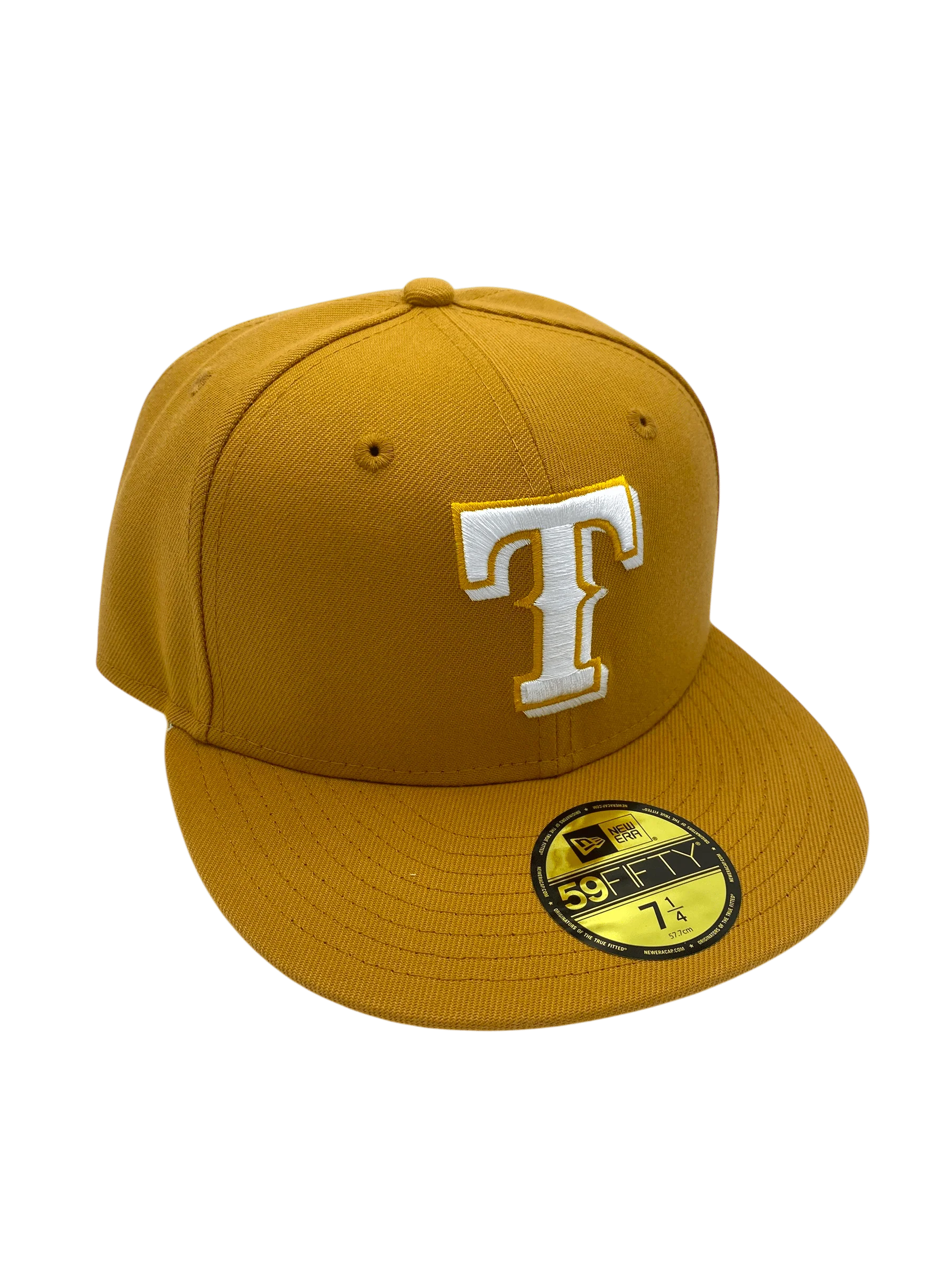 Adult Texas Rangers New Era Tan/White Basic 59FIFTY Fitted Hat - Men's - Image 4