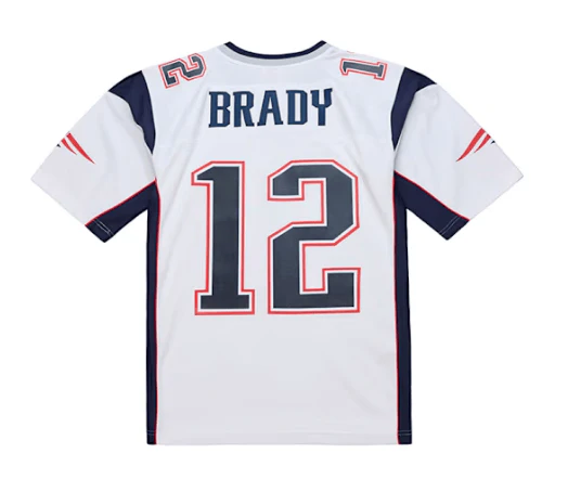 Adult Tom Brady New England Patriots White 2000 Mitchell & Ness Throwback Jersey - Men's