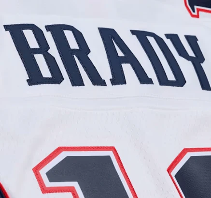 Adult Tom Brady New England Patriots White 2000 Mitchell & Ness Throwback Jersey - Men's - Image 2