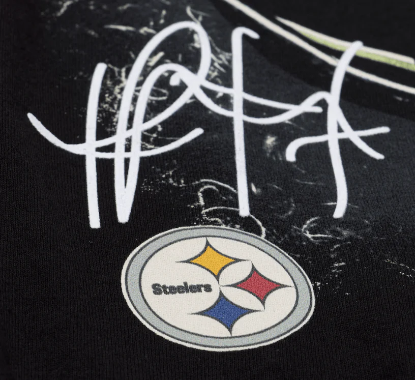 Adult Troy Polamalu Pittsburgh Steelers Mitchell & Ness Black Real NFL Big Face T-Shirt - Men's - Image 4
