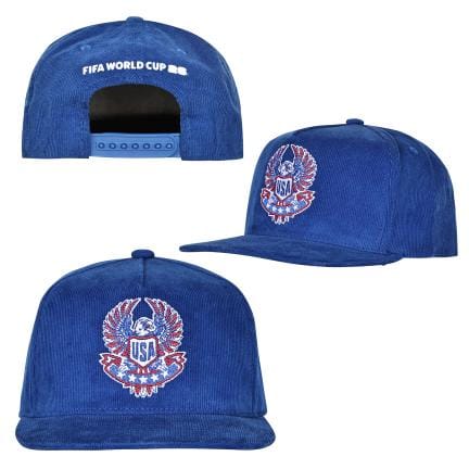 Adult USA 2026 FIFA World Cup Blue Corduroy 5 Panel Eagle Logo Snapback Cap - Men's - Image 3