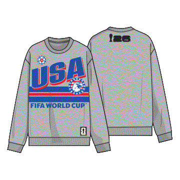 Adult USA 2026 FIFA World Cup Gray Global Goalgetter Crewneck Sweatshirt - Men's - Image 3