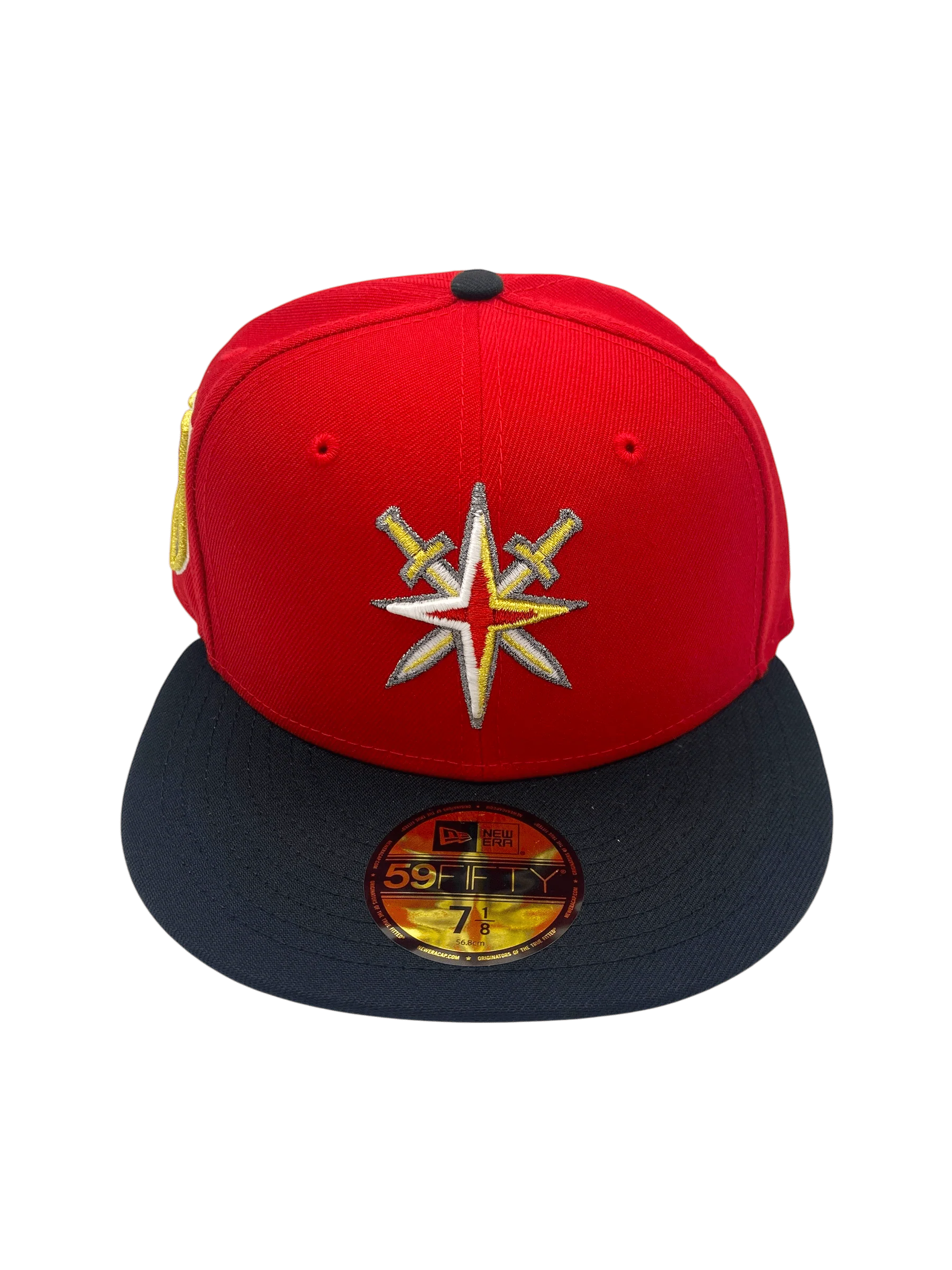 Adult Vegas Golden Knights New Era Red/Black Sharpened Iron Custom Side Patch 59FIFTY Fitted Hat - Men's - Image 4